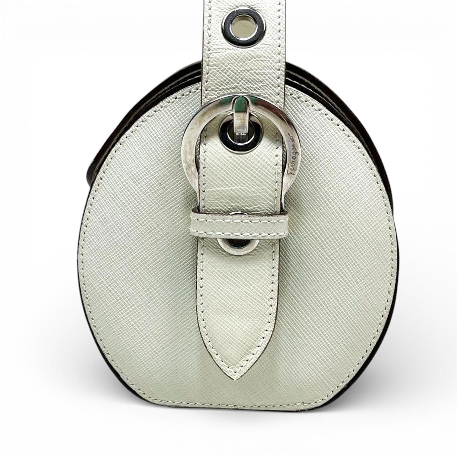Salvatore Ferragamo Salvatore Ferragamo - White Leather Cylindrical Shoulder Bag Size ONE SIZE - 4 Thumbnail