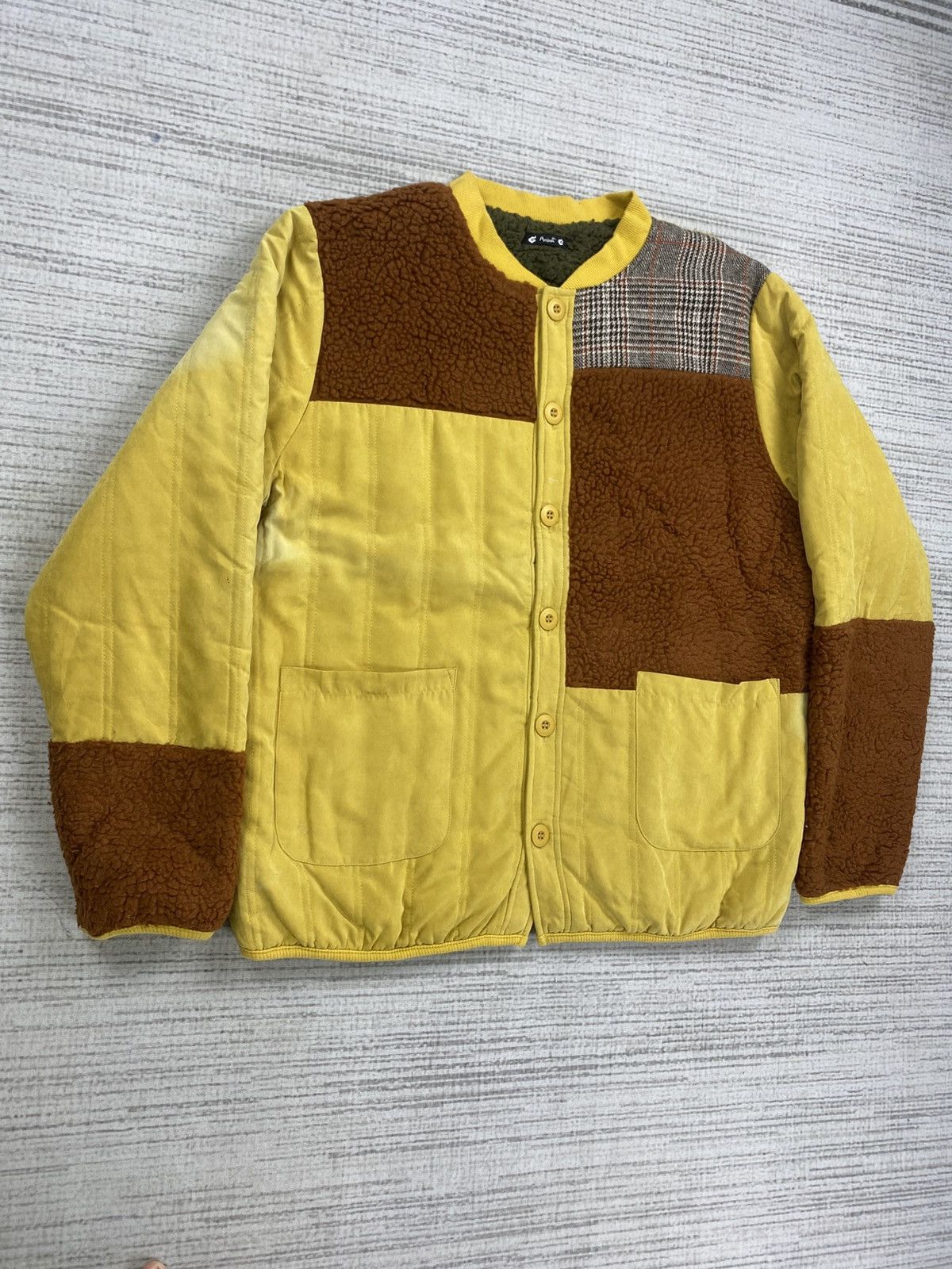 Japanese Brand × Vintage Vintage Amina Multicolour Patchwork Lined Sherpa Jacket Size US M / EU 48-50 / 2 - 3 Thumbnail