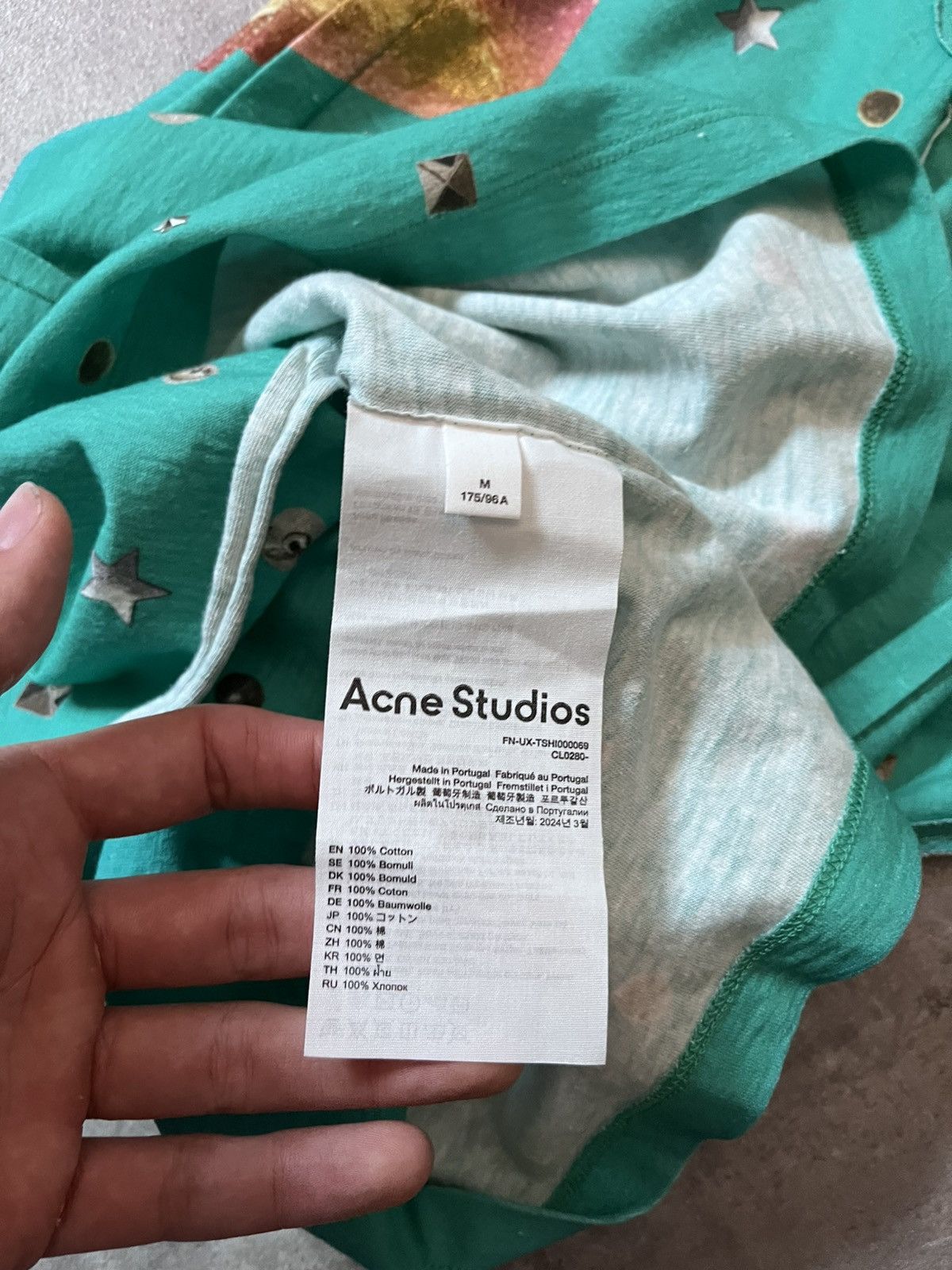 Acne Studios Acne Studios tank top eye turquoise cotton Size US M / EU 48-50 / 2 - 14 Thumbnail