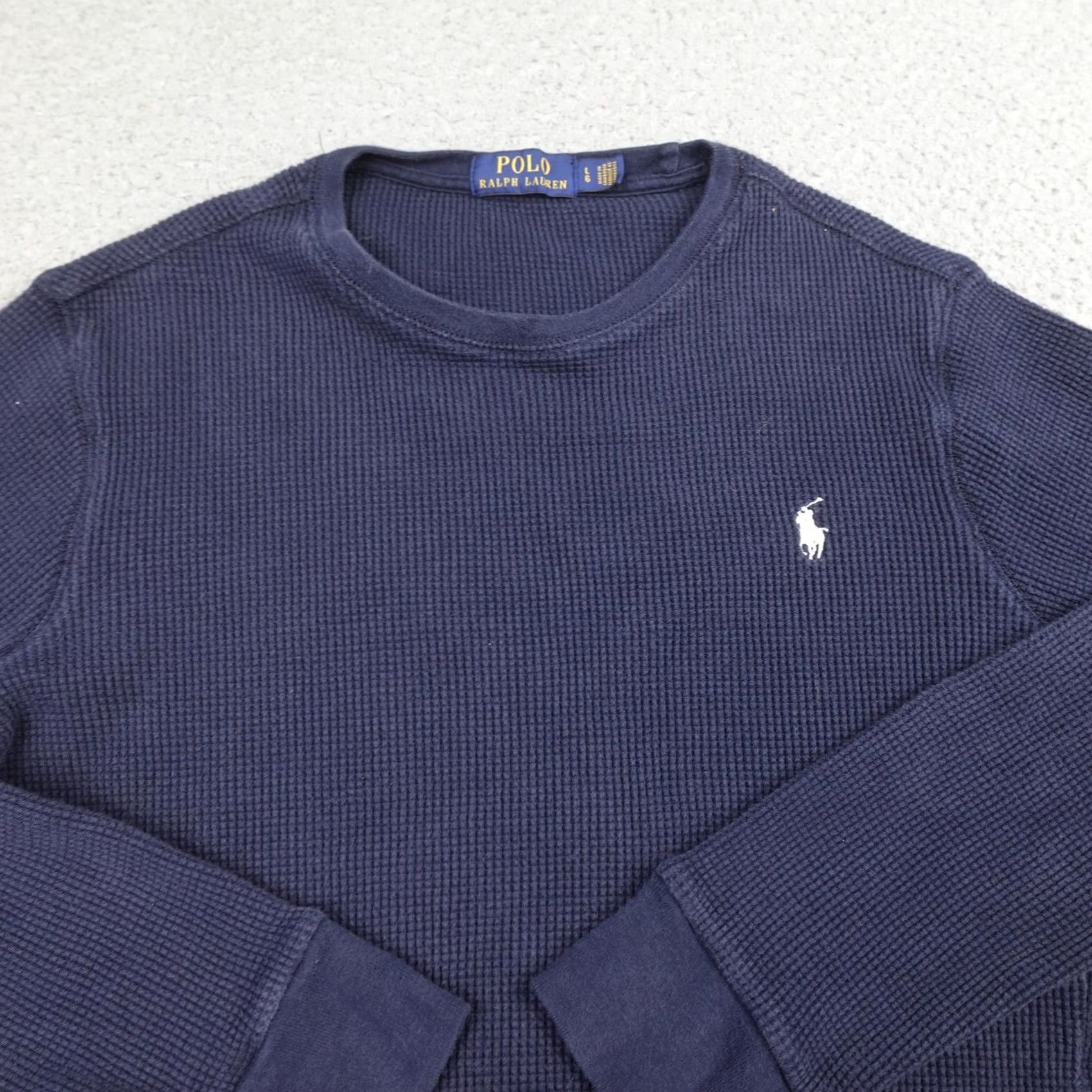 Polo Ralph Lauren Polo Ralph Lauren Thermal Shirt Mens Large Blue Waffle Knit Long Sleeve Pullover Size US L / EU 52-54 / 3 - 3 Thumbnail