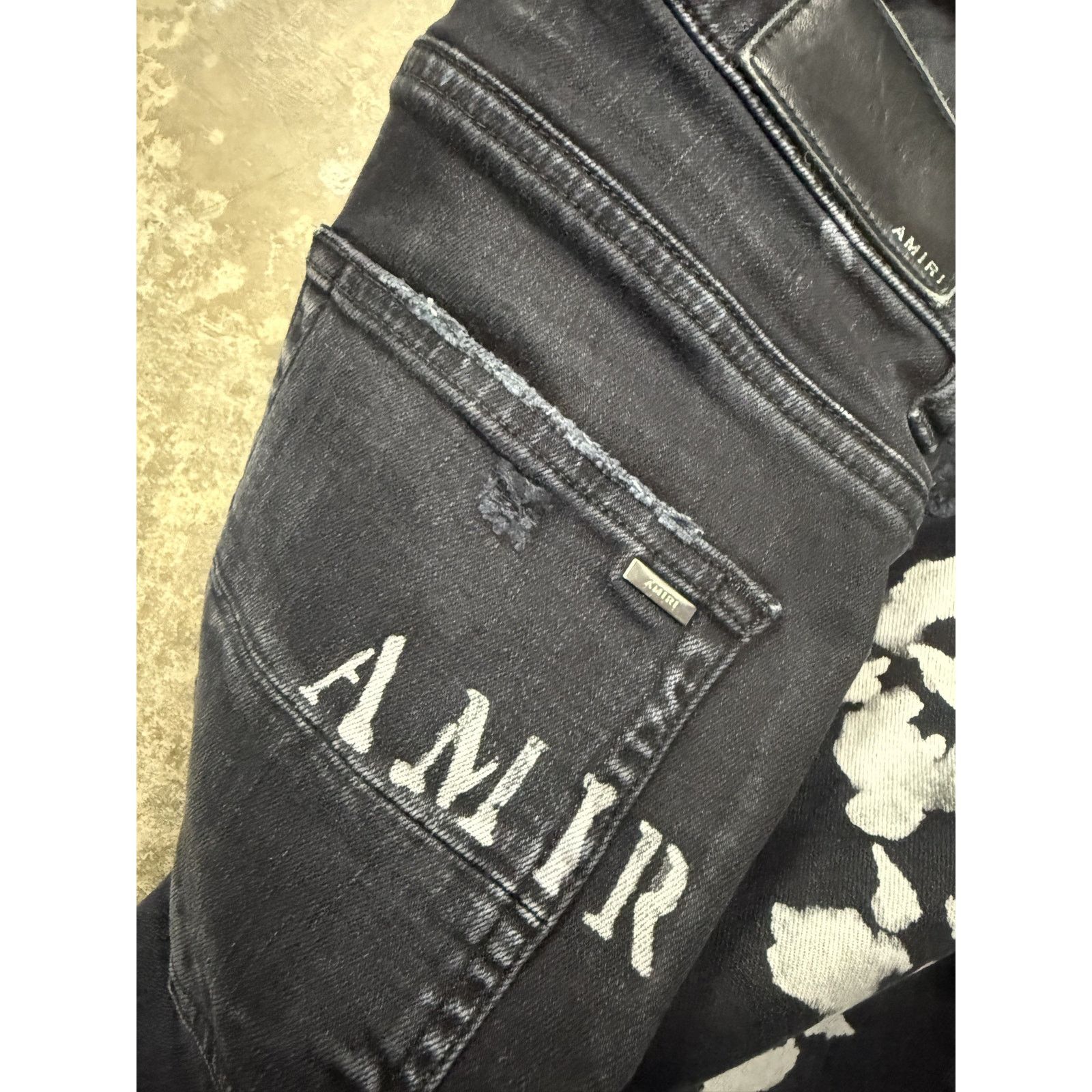 Amiri Amiri Thrasher Floral Jeans Black Used 32 Size US 32 / EU 48 - 4 Thumbnail