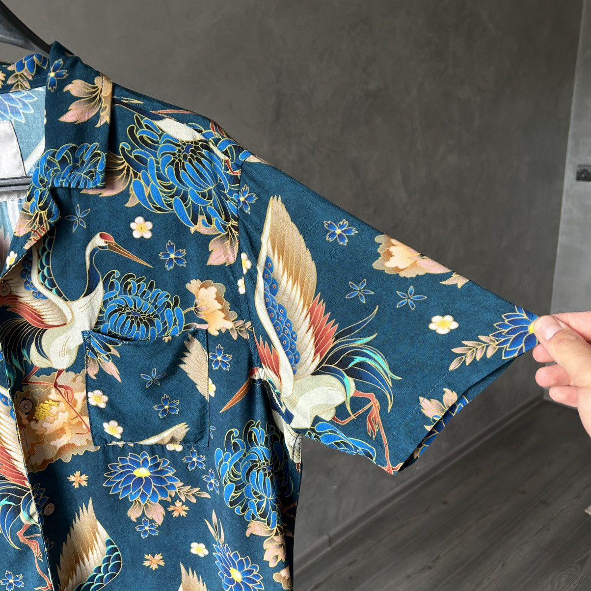 Percival Percival Bird Flowers Pattern Hawaiian Shirt M Size US M / EU 48-50 / 2 - 5 Thumbnail