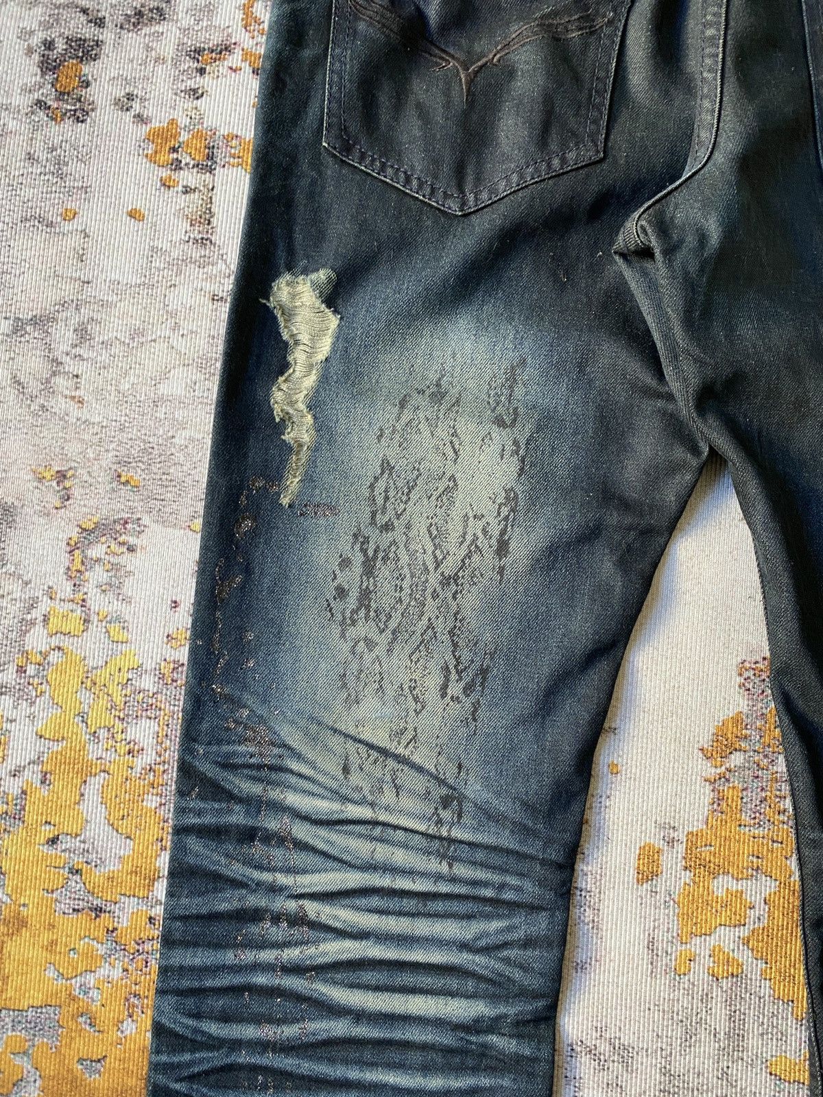 Japanese Brand Vice Fairy Claws Marks Design Gothic Punk Distressed Denim Size US 31 - 18 Thumbnail
