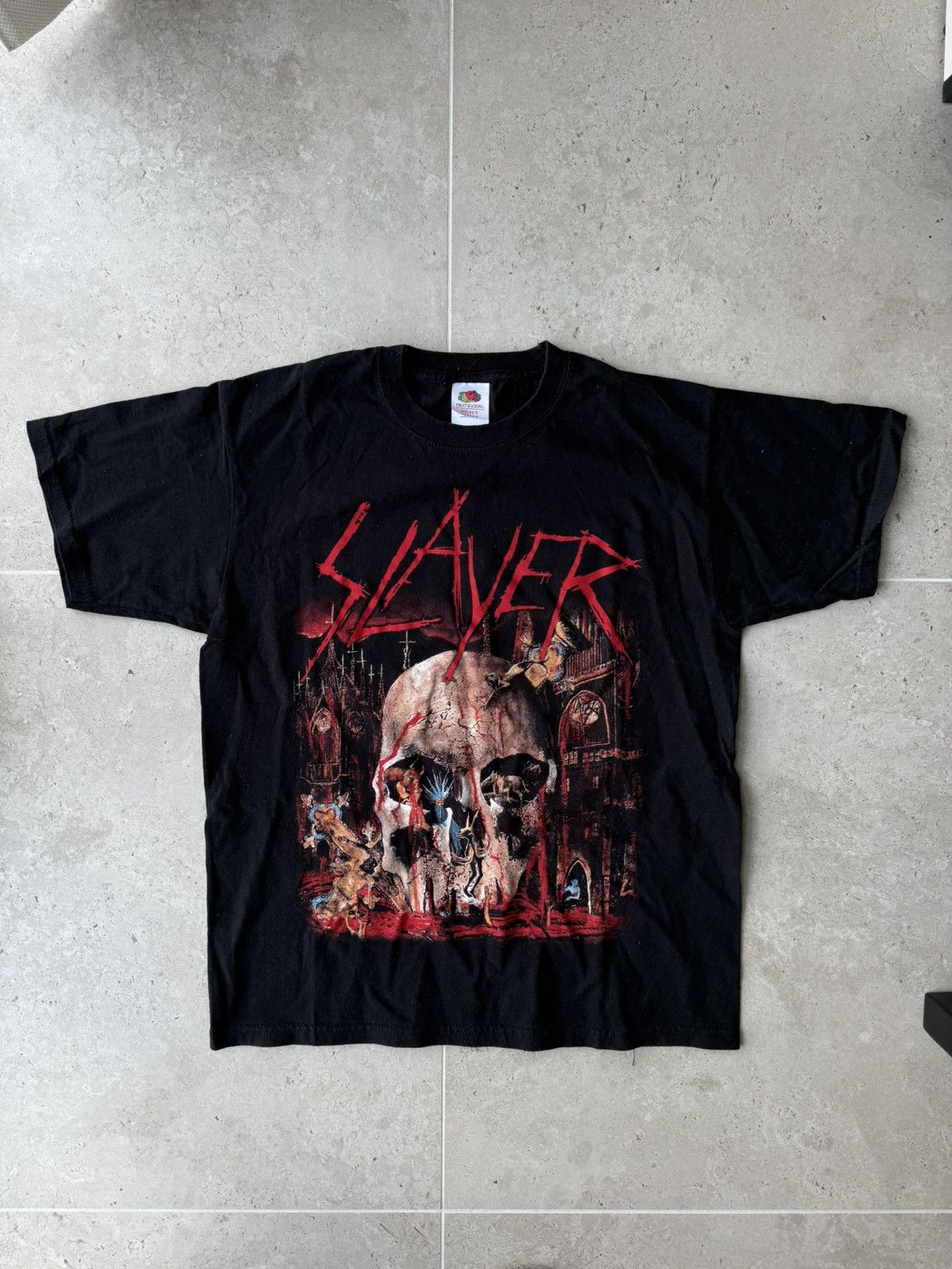 Band Tees Slayer T-Shirt SKULL TRIO Heavy Metal Rock Band Tee Size US M / EU 48-50 / 2 - 1 Thumbnail