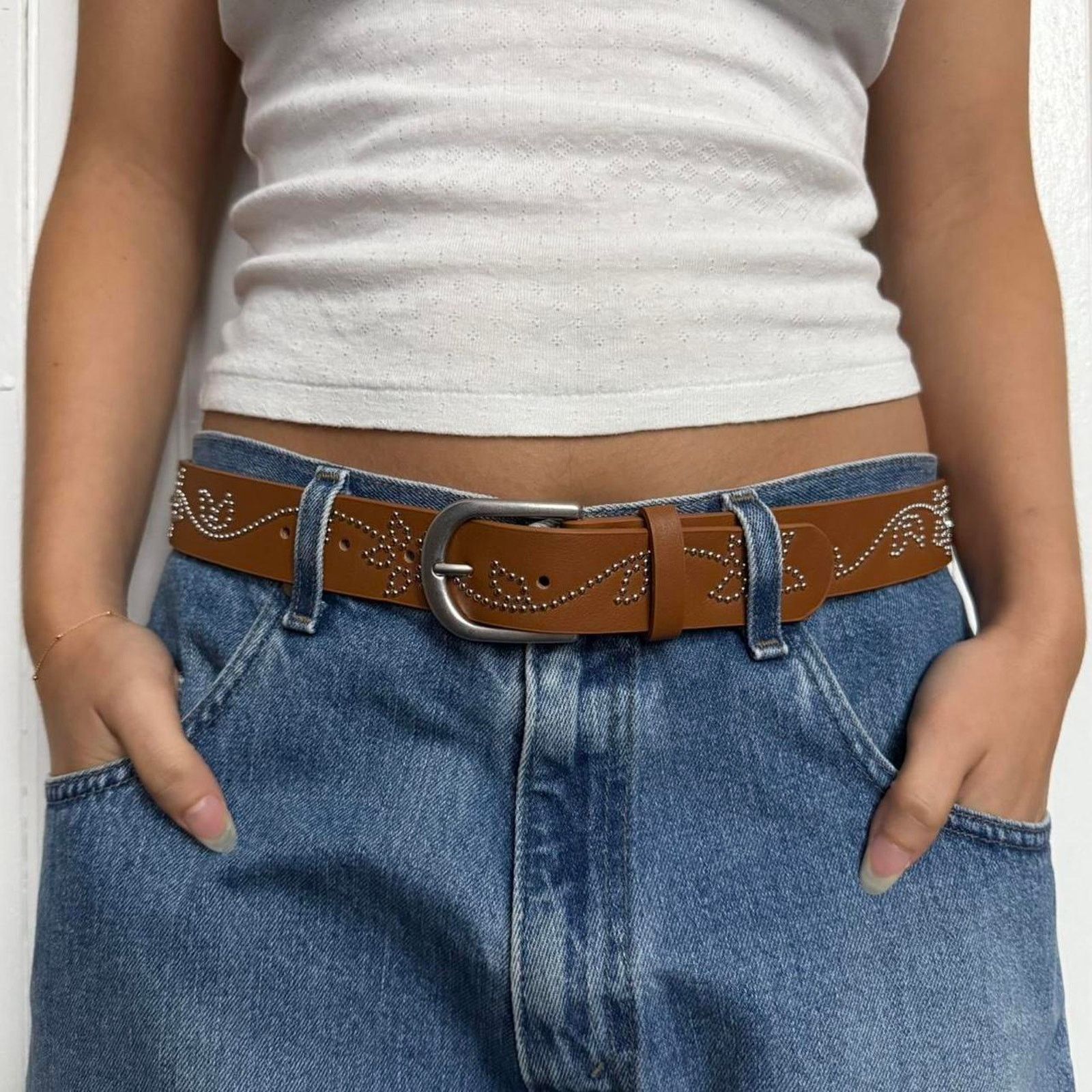 Other Brown floral studded silver western MENS2 Size ONE SIZE - 3 Thumbnail