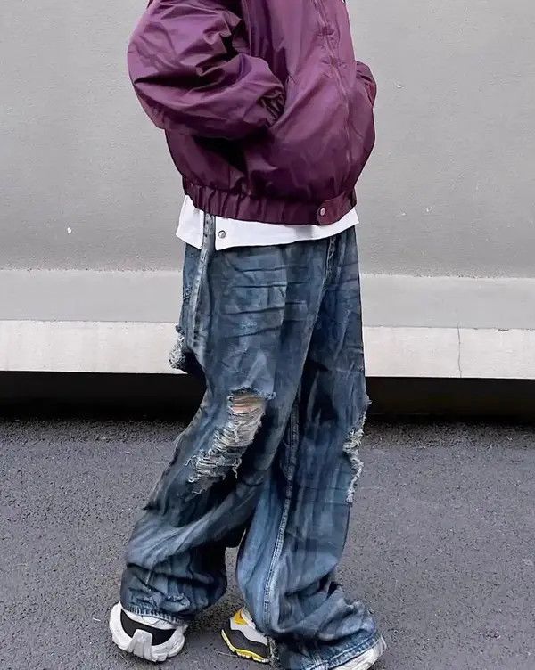 VIBE distressed faded ripped damaged jeans Size US 31 - 4 Thumbnail