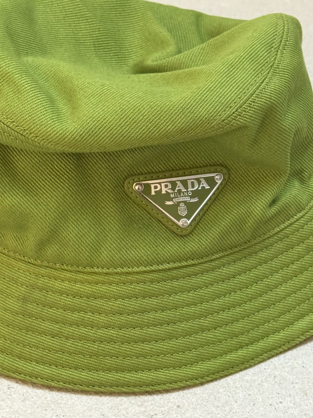Prada Prada cotton green bucket hat Size ONE SIZE - 2 Thumbnail
