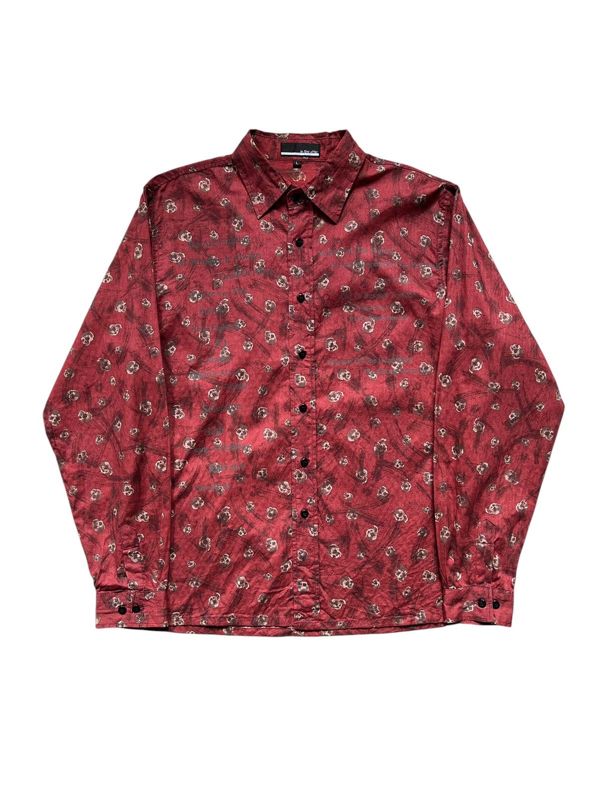 In The Attic × Japanese Brand × Seditionaries In The Attic Poem Skull All-over Print Button Up Shirt Size US L / EU 52-54 / 3 - 1 Thumbnail