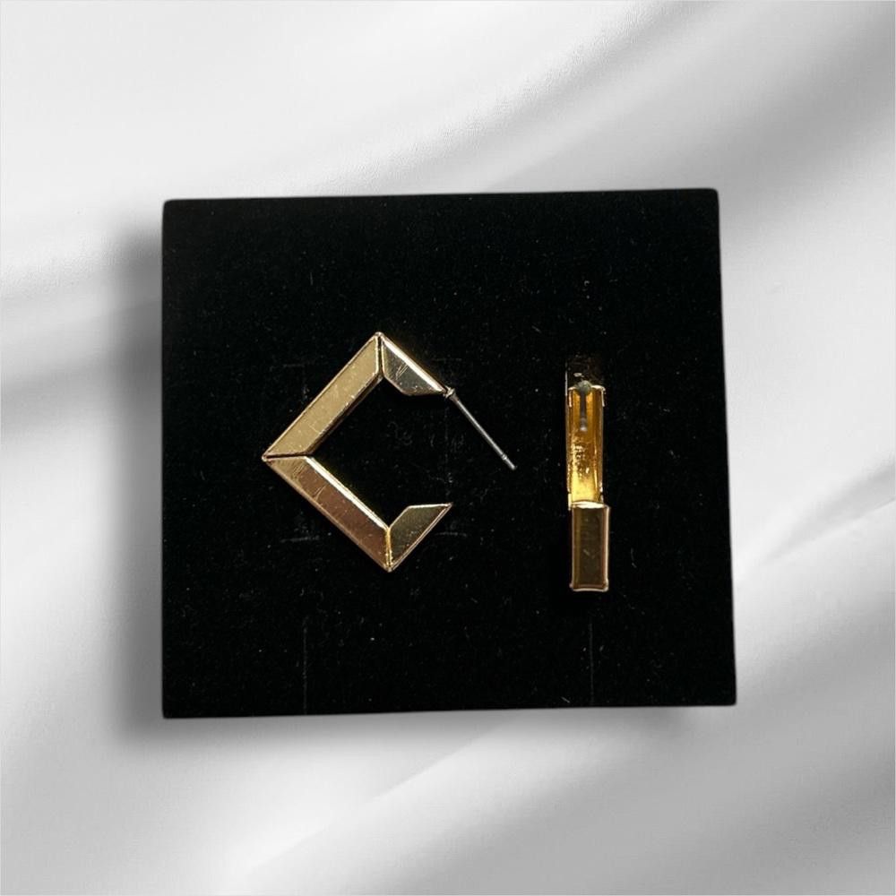 Designer Geometric Gold Earrings Size ONE SIZE - 3 Thumbnail