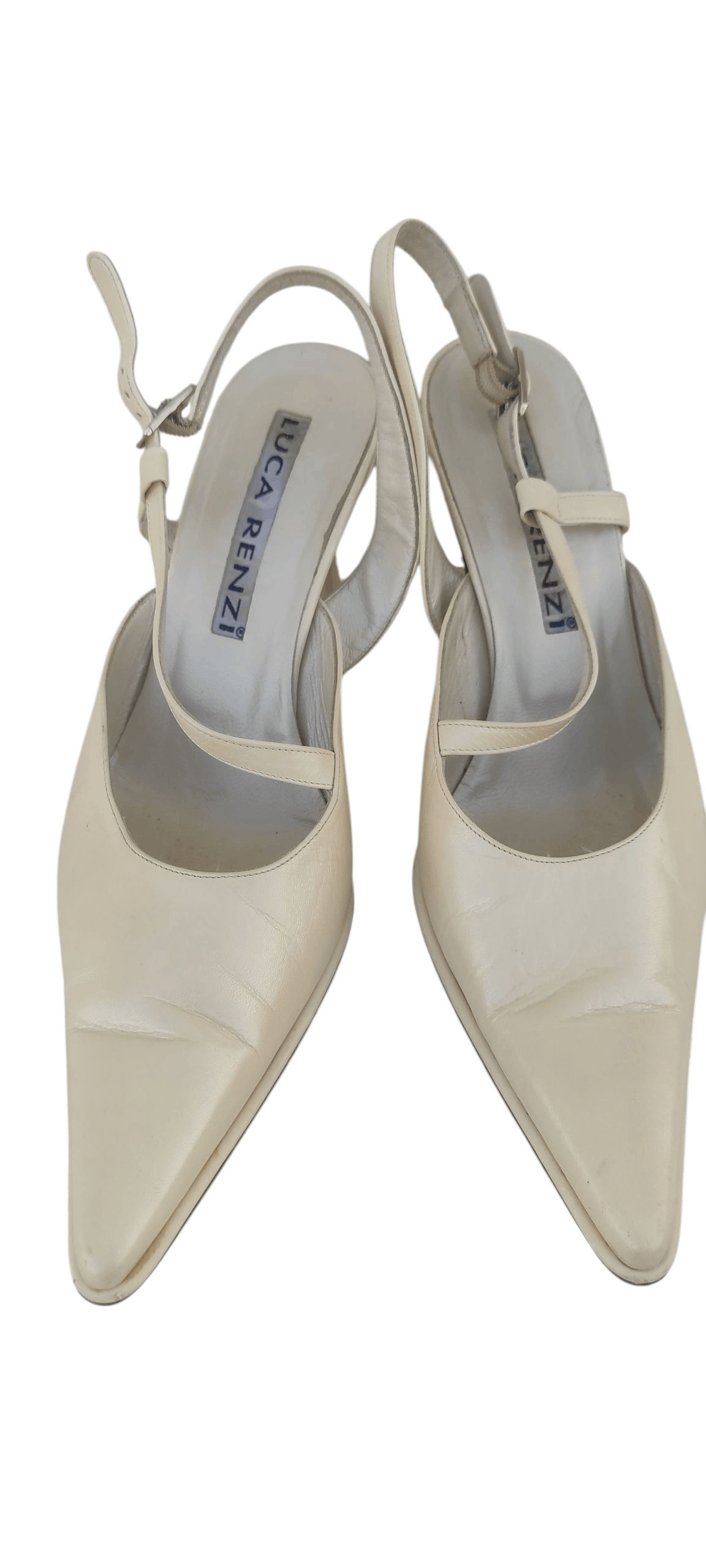 Leather Luca Renzi Slingback Wedding Leather Shoes Made Italy Size US 6 / IT 36 - 2 Thumbnail