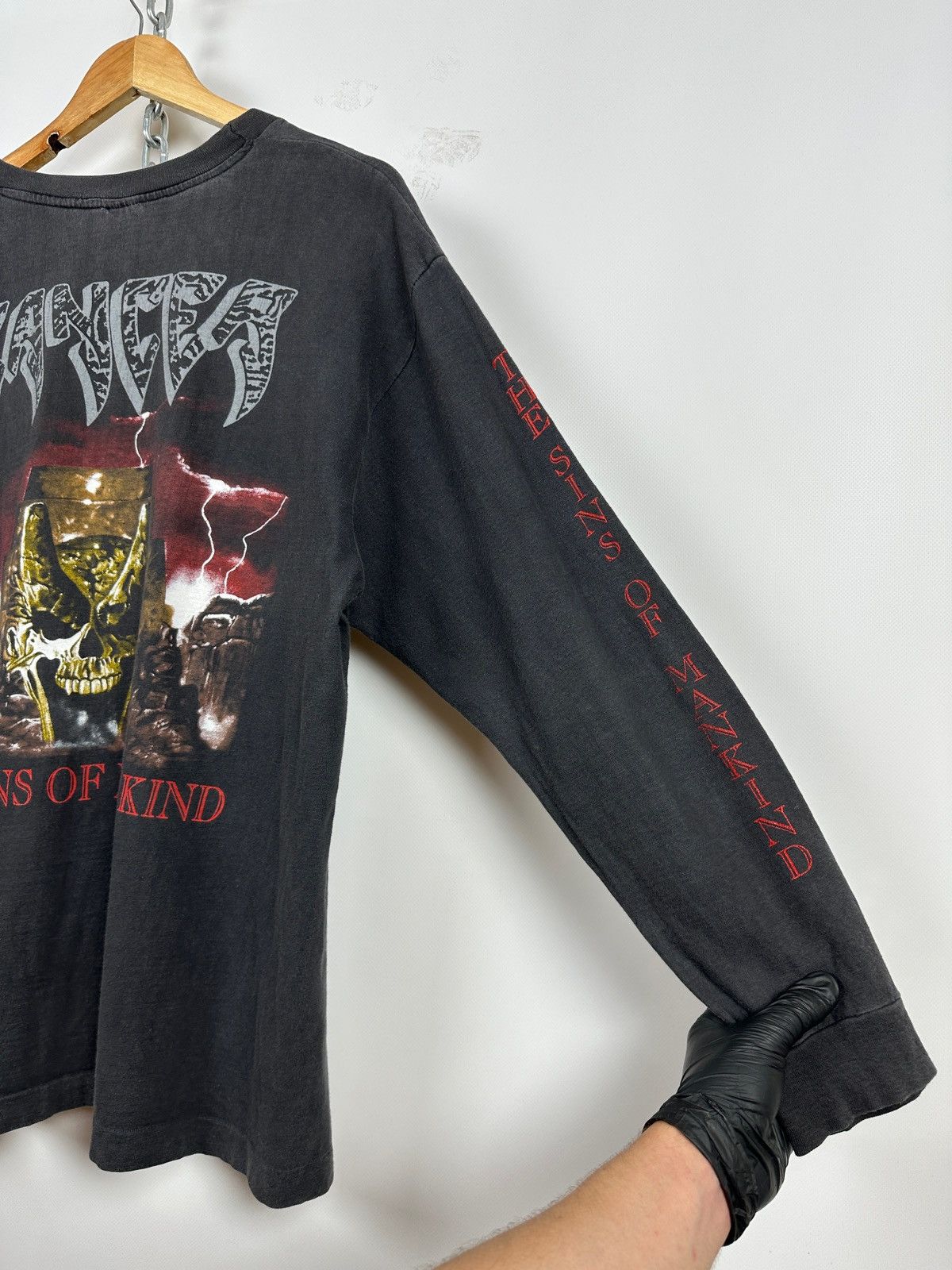 Band Tees 1993 Vintage Cancer Sins Of Mankind Long Sleeve T-Shirt Size US XL / EU 56 / 4 - 12 Thumbnail