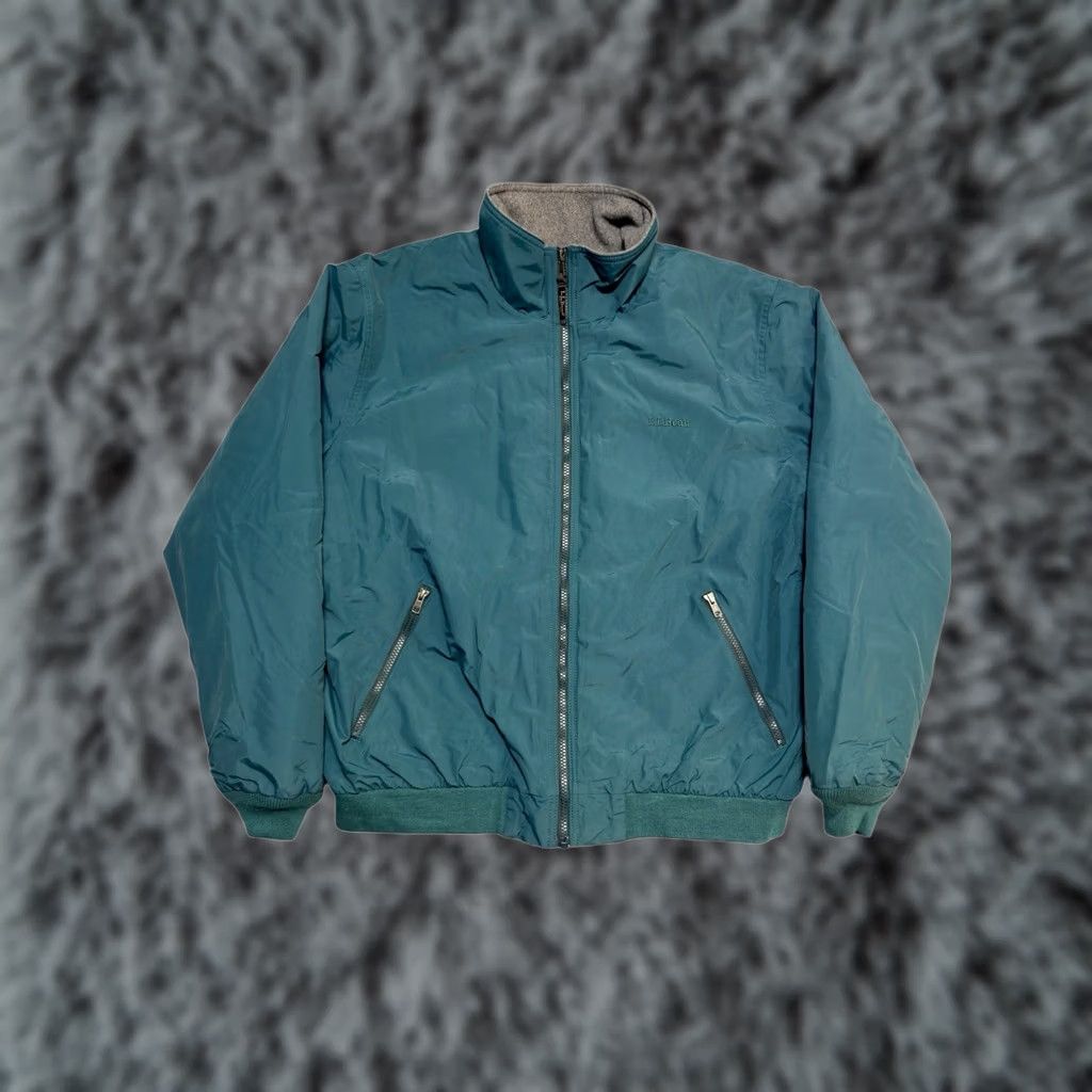 Vintage VINTAGE L.L. Bean Warm-Up Jacket Bomber Jacket Teal Green Fleece Full Zip XL Men Size US XL / EU 56 / 4 - 1 Thumbnail