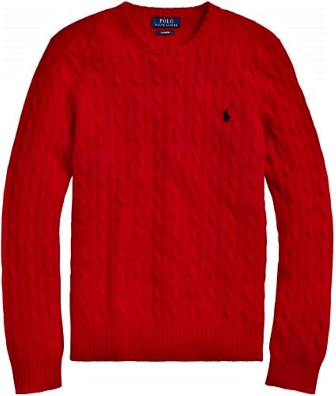 Polo Ralph Lauren Ralph Lauren Polo Mens Cable Knit Crewneck Cotton Red NWT Size US XXL / EU 58 / 5 - 1 Thumbnail