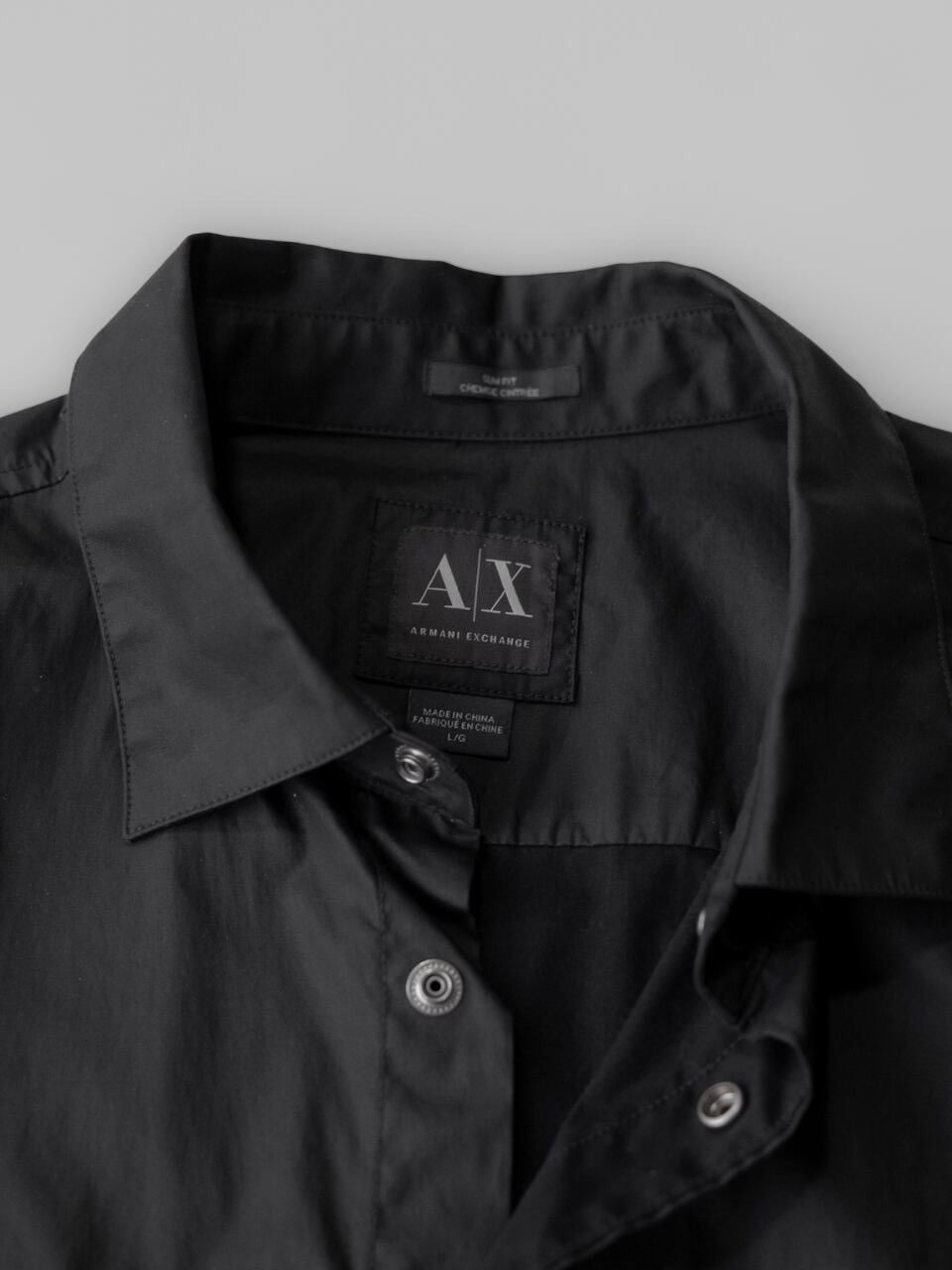 Armani × Armani Exchange Armani Exchange / Black Coated Utility Shirt Size US L / EU 52-54 / 3 - 6 Thumbnail