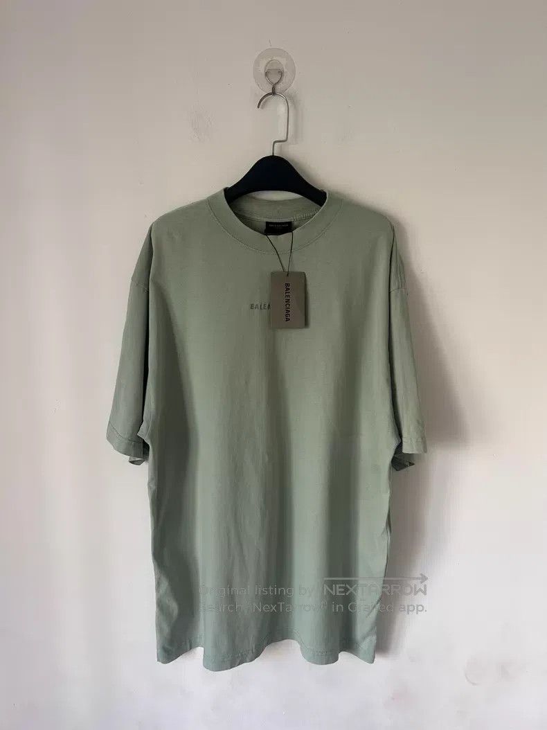 Balenciaga Balenciaga Mint green embroidery logo short sleeve T-shirt Size US S / EU 44-46 / 1 - 1 Thumbnail