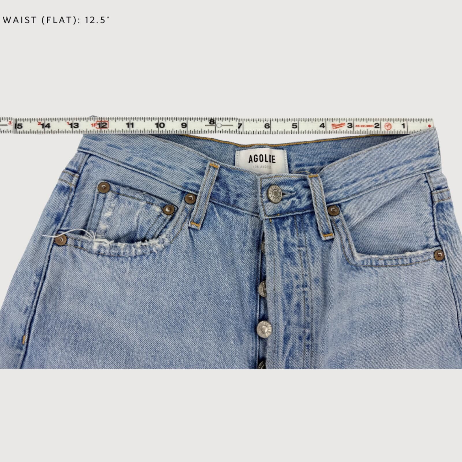 Agolde AGOLDE Riley Cropped Straight Jeans Light Wash 24 Size 24" / US 00 / IT 34 - 7 Thumbnail