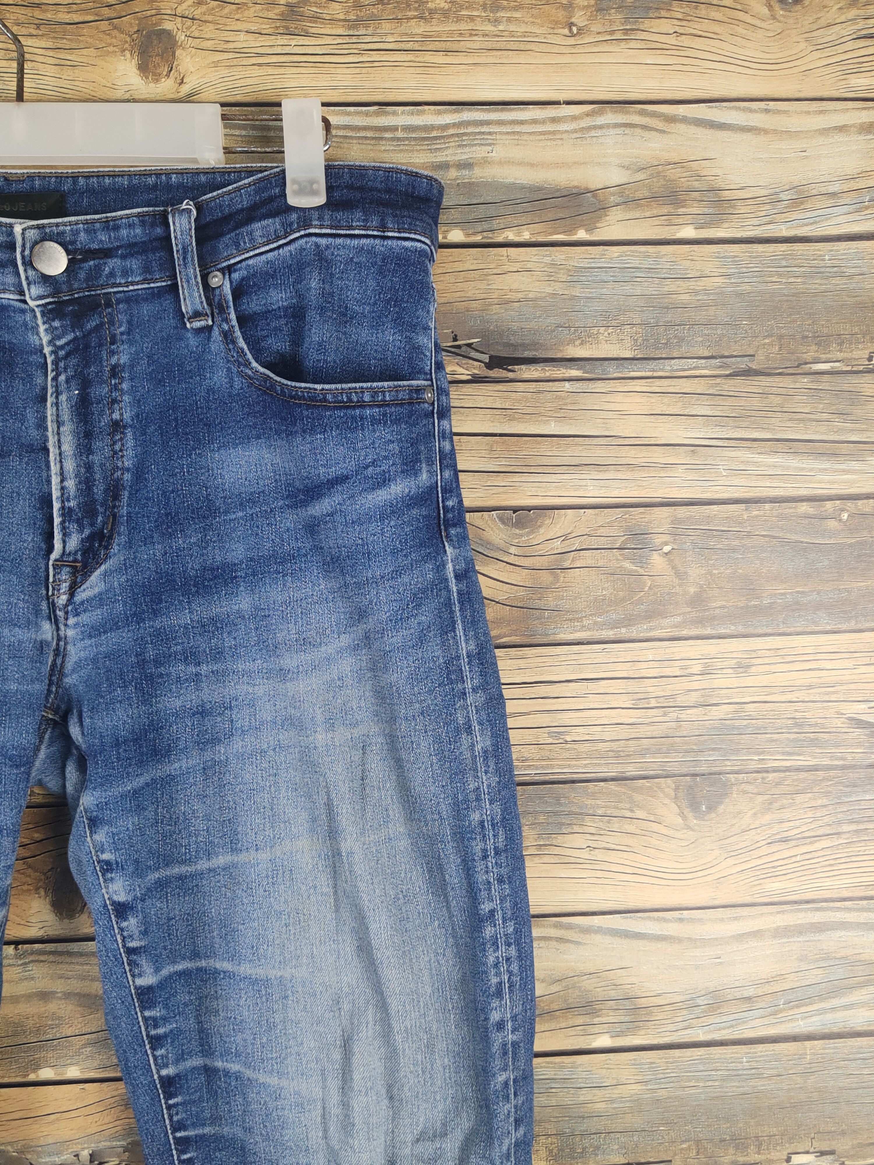 Japanese Brand Uniqlo Dark Blue Distressed Ripped Skinny Jeans #W1610 Size US 34 / EU 50 - 5 Thumbnail