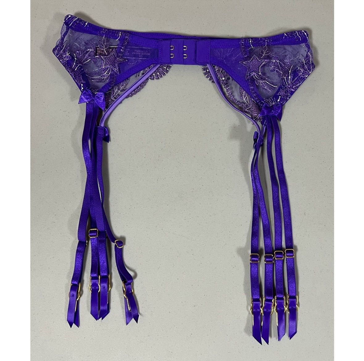 Victoria's Secret Purple Star Stars Floral Lace Garter Belt Lingerie XS/S 💜✨ Size ONE SIZE - 4 Thumbnail