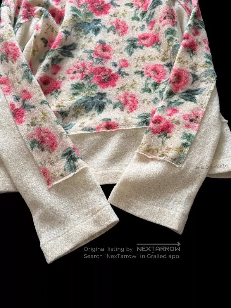 Comme des Garcons Comme Des Garcons Floral Patched Wool Top Size XS / US 0-2 / IT 36-38 - 3 Thumbnail