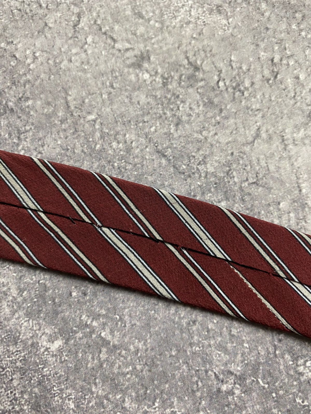 Christian Dior Monsieur Vintage Christian Dior Paris Striped Silk Tie Luxury France Size ONE SIZE - 16 Thumbnail