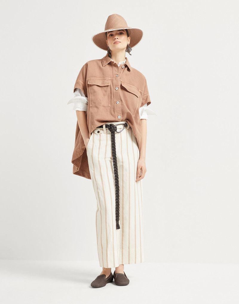 Brunello Cucinelli o1la1rc1a0326 Garment-Dyed Overshirt in Brown Size M / US 6-8 / IT 42-44 - 5 Thumbnail