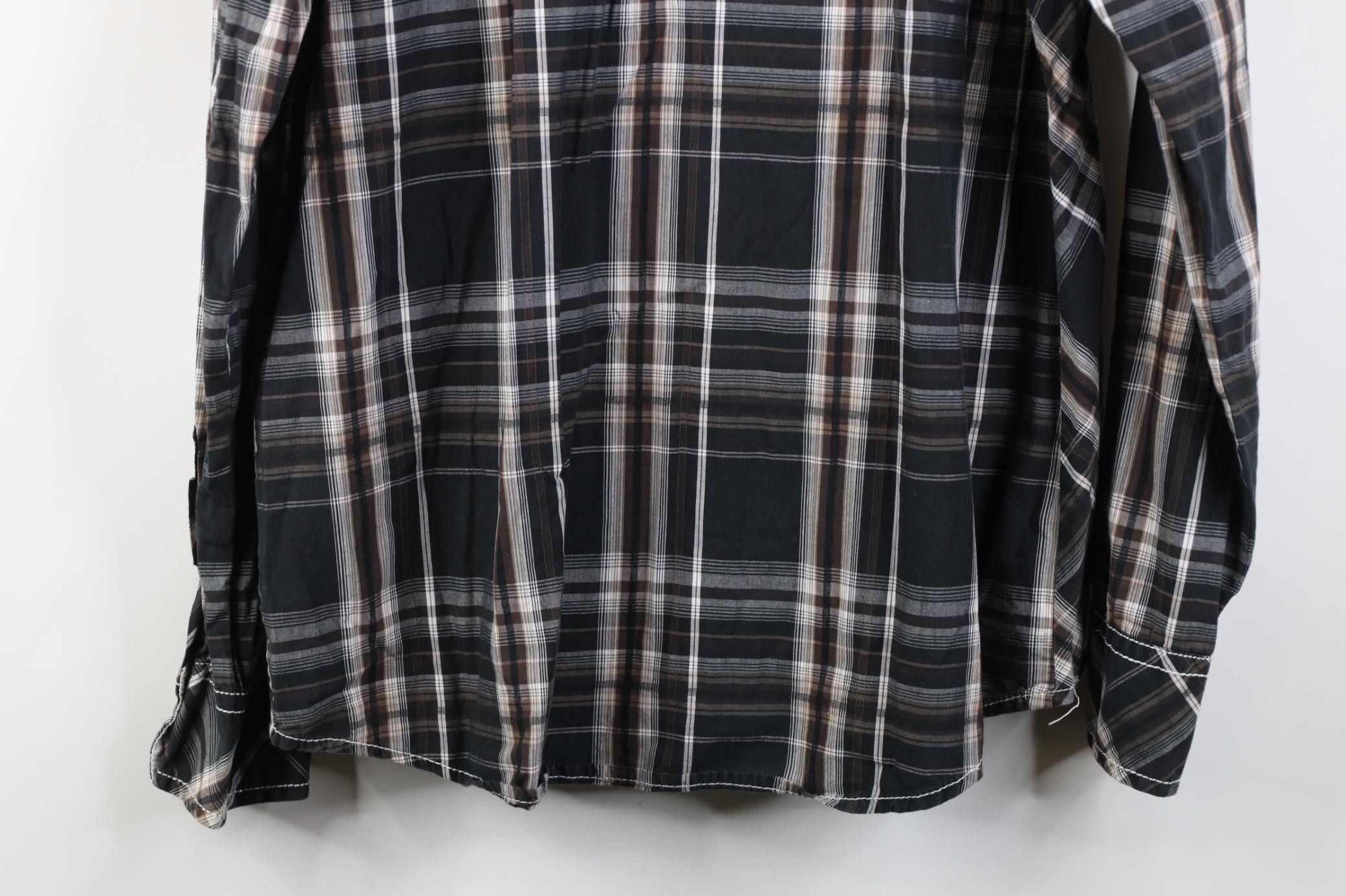 Vintage Buckle BKE Athletic Stitch Snap Button Collared Shirt Plaid Size US L / EU 52-54 / 3 - 13 Thumbnail