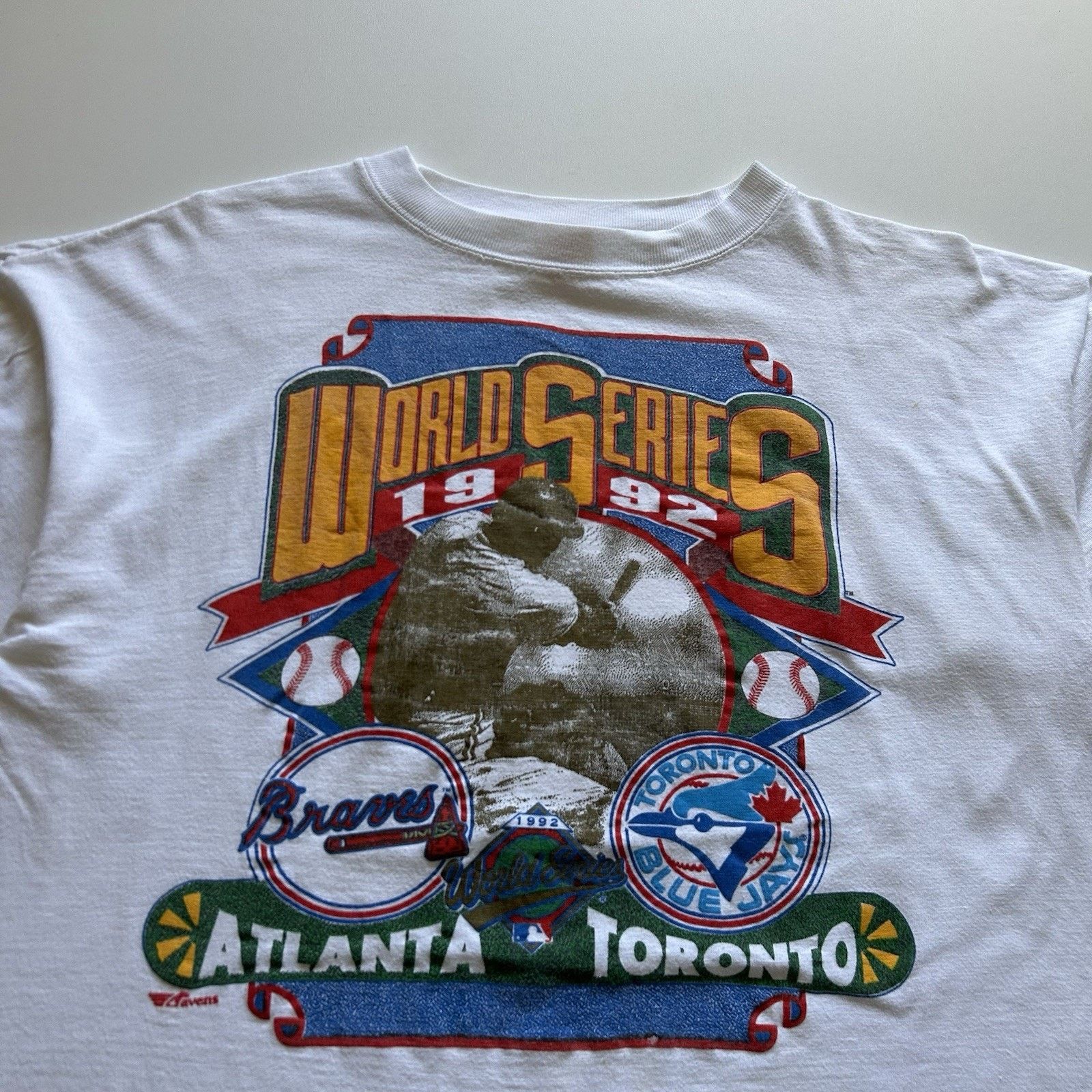 MLB Vintage 1992 MLB World Series Shirt XL 90s Blue Jays Braves Size US XL / EU 56 / 4 - 2 Thumbnail