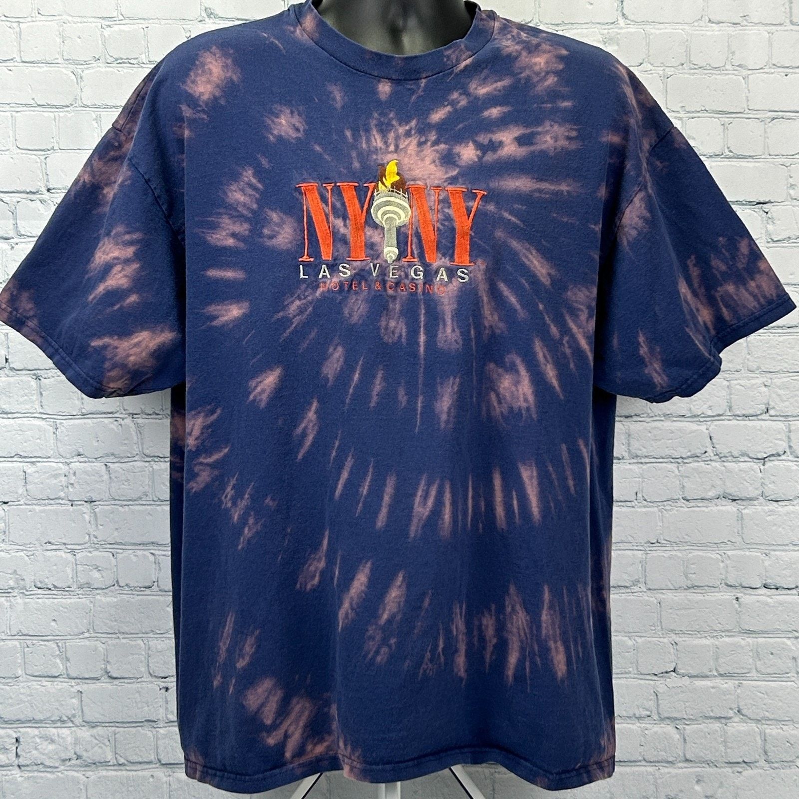 Vintage Vintage 90s New York NY Casino Las Vegas T Shirt Blue 2XL Size US XXL / EU 58 / 5 - 2 Thumbnail