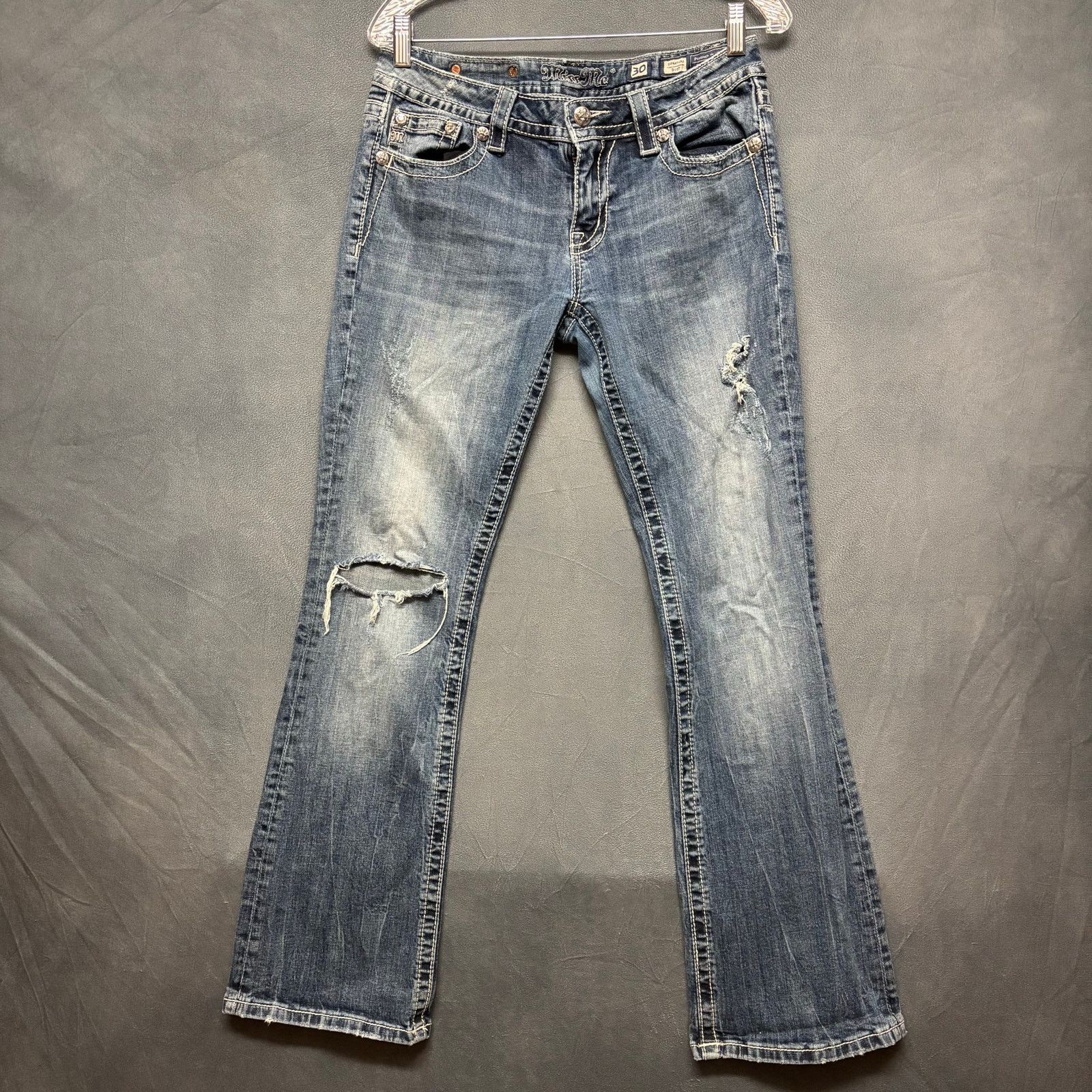 Miss Me Miss Me Studded Embellished Jeans Distress Signature Bootcut Size 30" / US 8 / IT 44 - 8 Thumbnail
