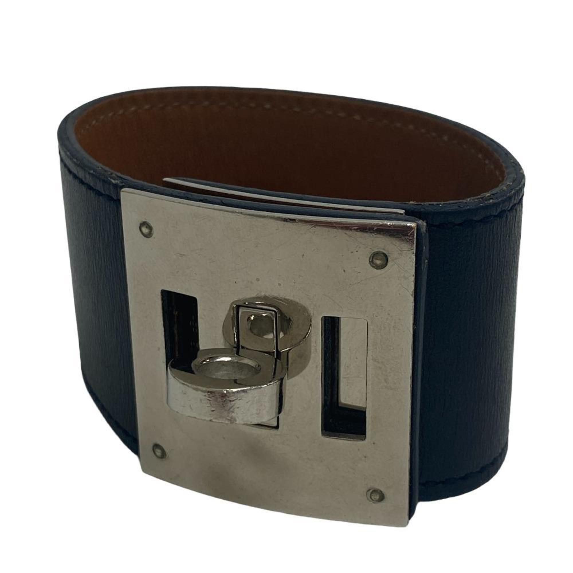 image of Hermes Kelly Dog Bracelet Bangle Black Ladies, Women's