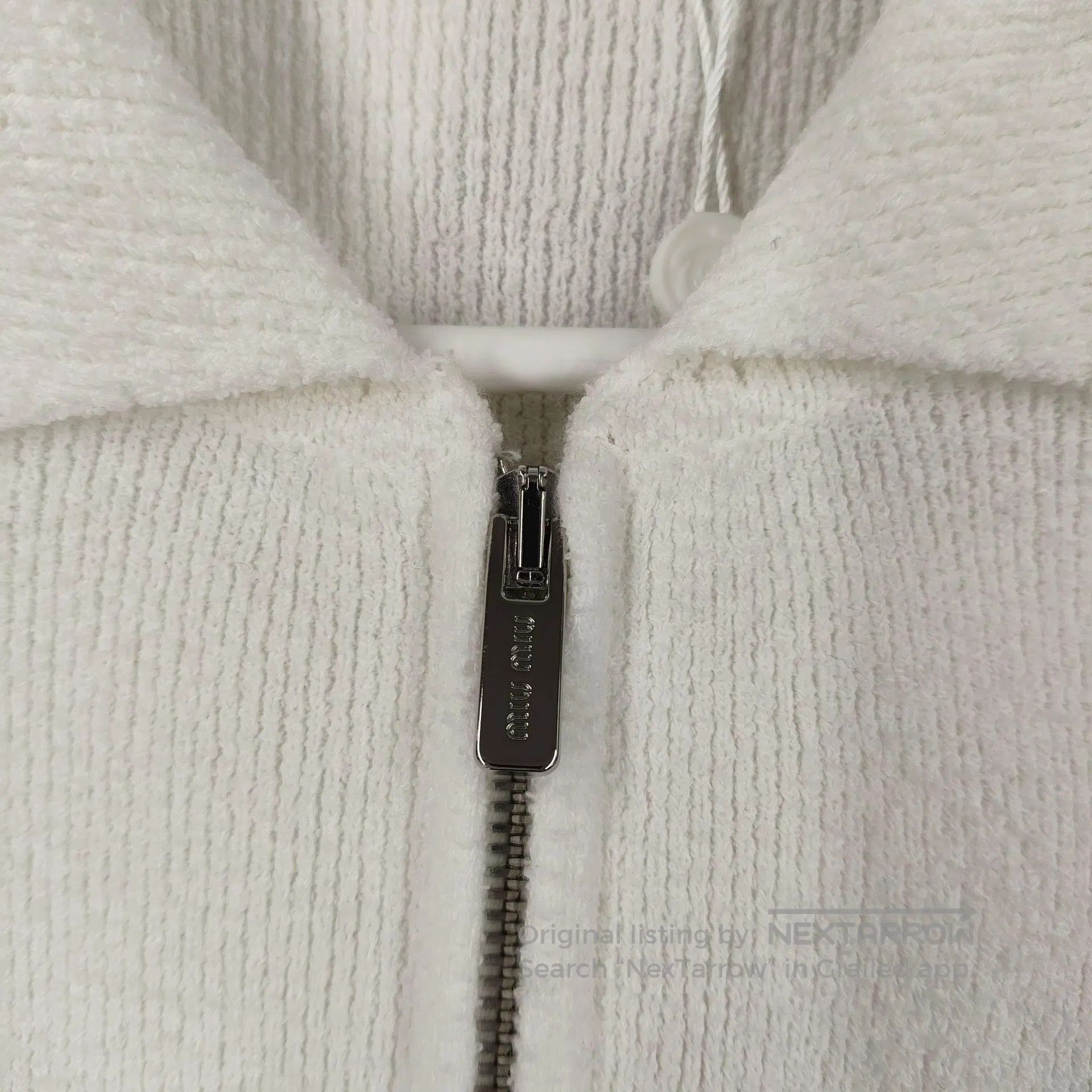 Miu Miu Miu Miu White Zipper Knit Shirt Collar Size 36| Size XS / US 0-2 / IT 36-38 - 4 Thumbnail