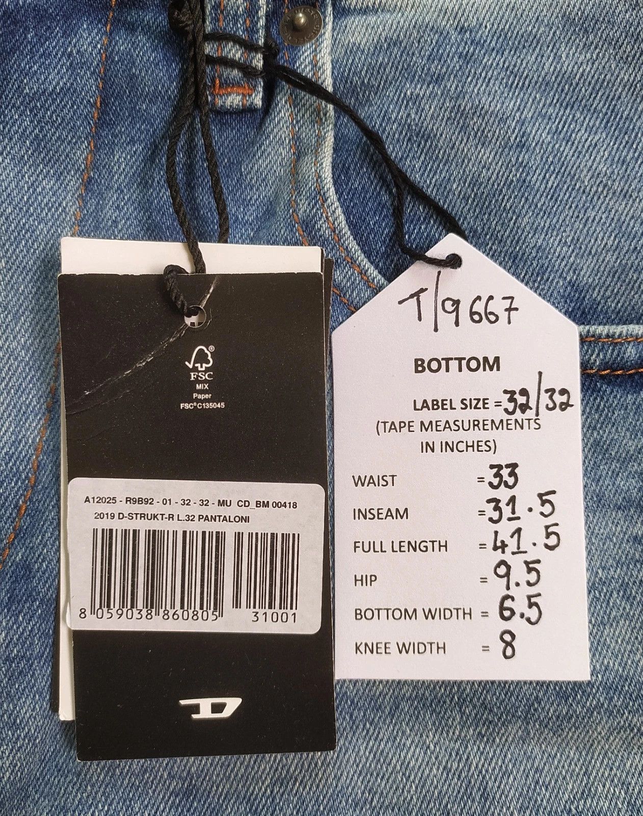 Diesel Diesel 2019 D-STRUKT-R L.32 MENS JEANS T/9667 Size US 32 / EU 48 - 6 Thumbnail