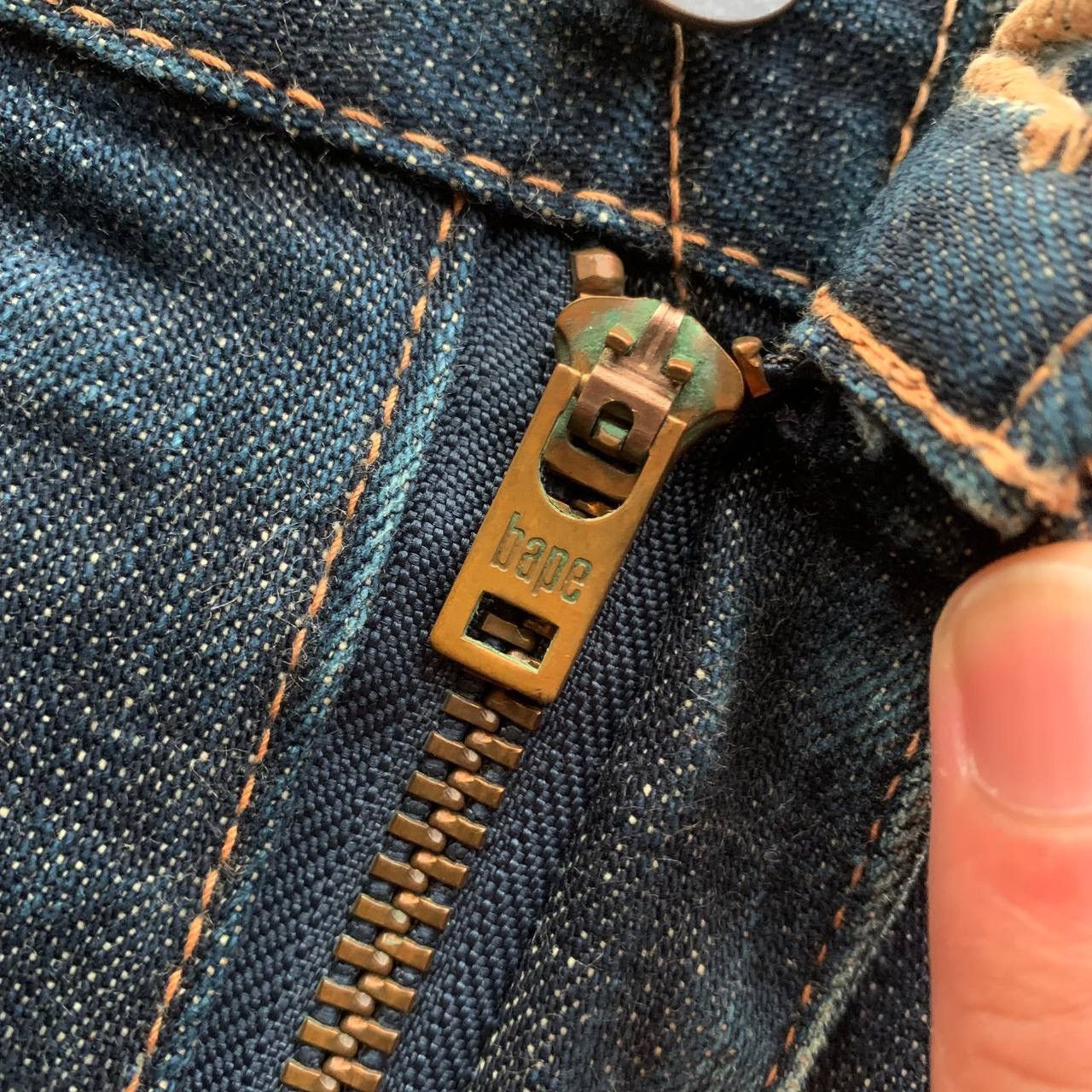 Bape Distressed A Bathing Ape Bape Back Logo Blue Jeans Pants Size US 39 - 8 Thumbnail