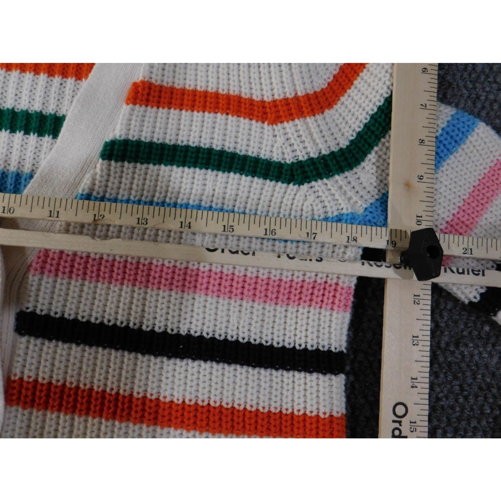 Loft LOFT Cardigan Sweater White Striped V-Neck Knit Long Sleeve M Regular Women Size M / US 6-8 / IT 42-44 - 6 Thumbnail