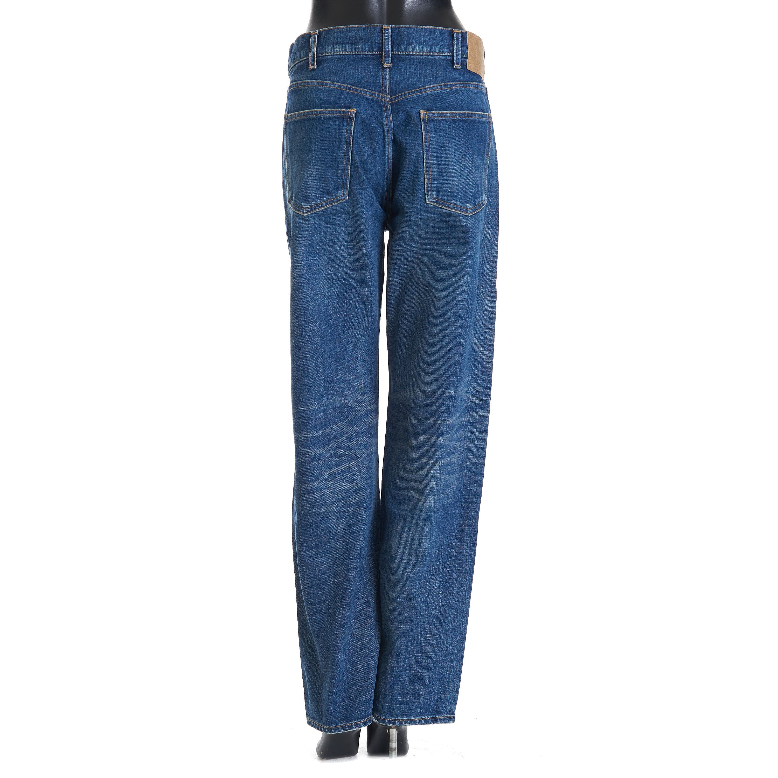 Celine Polly Jeans In Dark Union Wash Blue Denim Size 30" / US 8 / IT 44 - 4 Thumbnail
