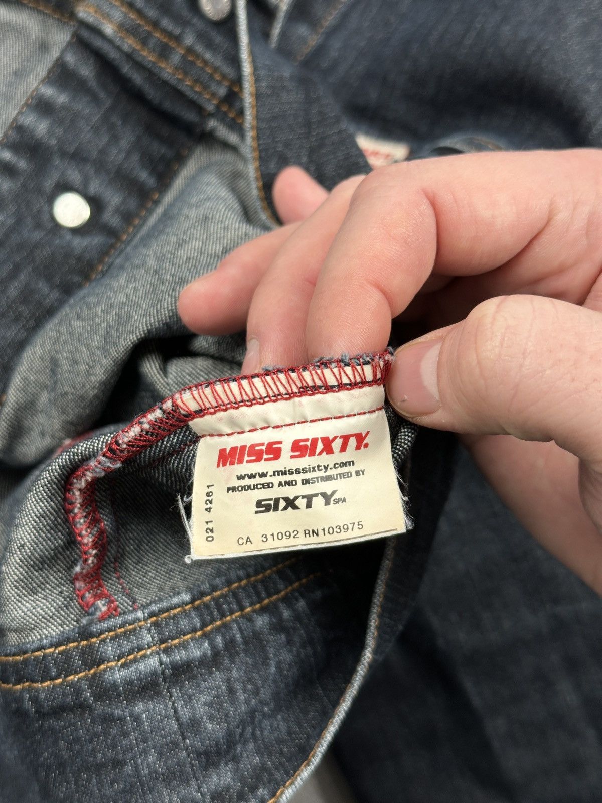 Miss Sixty Miss Sixty Vintage Cropped Denim Jacket Dark Wash Italy Size L / US 10 / IT 46 - 9 Thumbnail