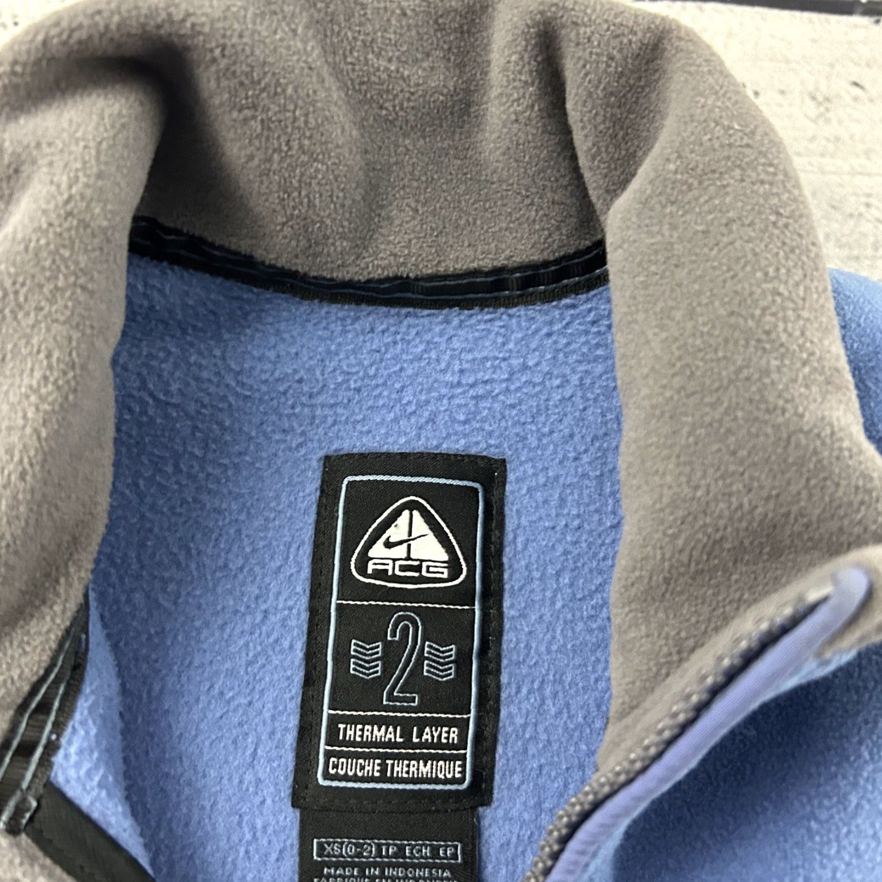 Nike VINTAGE Nike ACG Thermal Layer Therma-Fit Fleece Vest Women XS Blue Size XS / US 0-2 / IT 36-38 - 2 Thumbnail