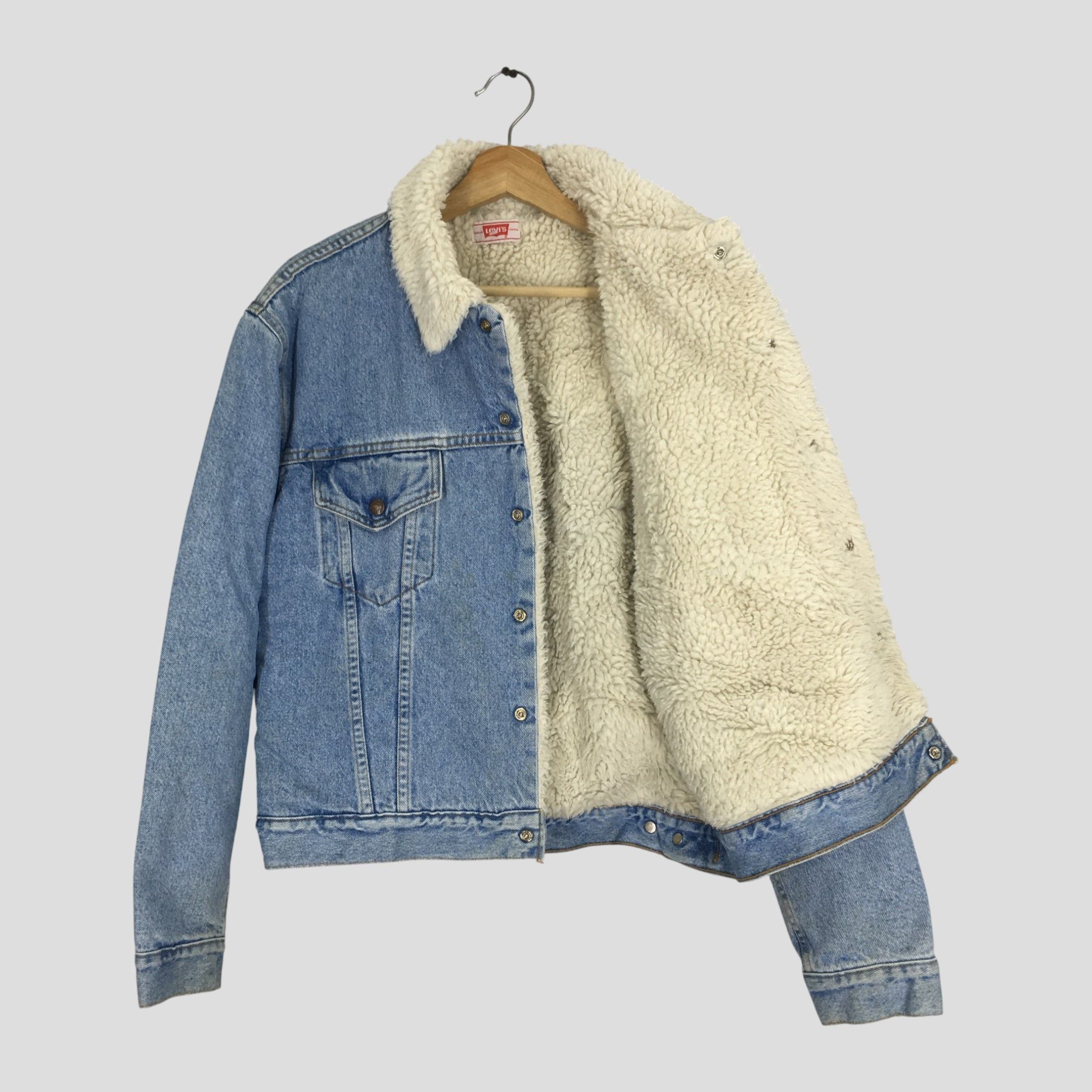 Levi's Vintage 90s Levi's Denim Jacket Jeans Trucker Sherpa Size US M / EU 48-50 / 2 - 2 Thumbnail