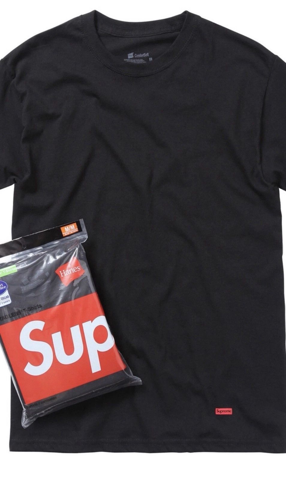 Hanes × Supreme Supreme®/Hanes® Tagless Tee Black Sz: Medium (1 Tee Shirt) Size US M / EU 48-50 / 2 - 1 Preview