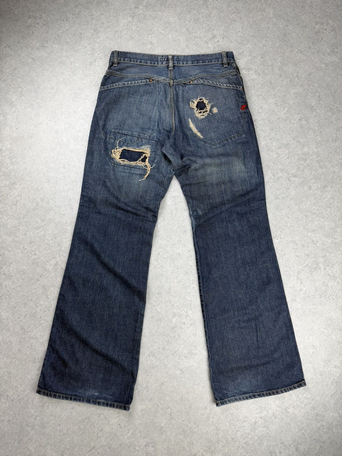 FCUK FCUK Jeans Distressed Flare Blue Denim Jeans Y2K Size 32 Size US 32 / EU 48 - 9 Thumbnail