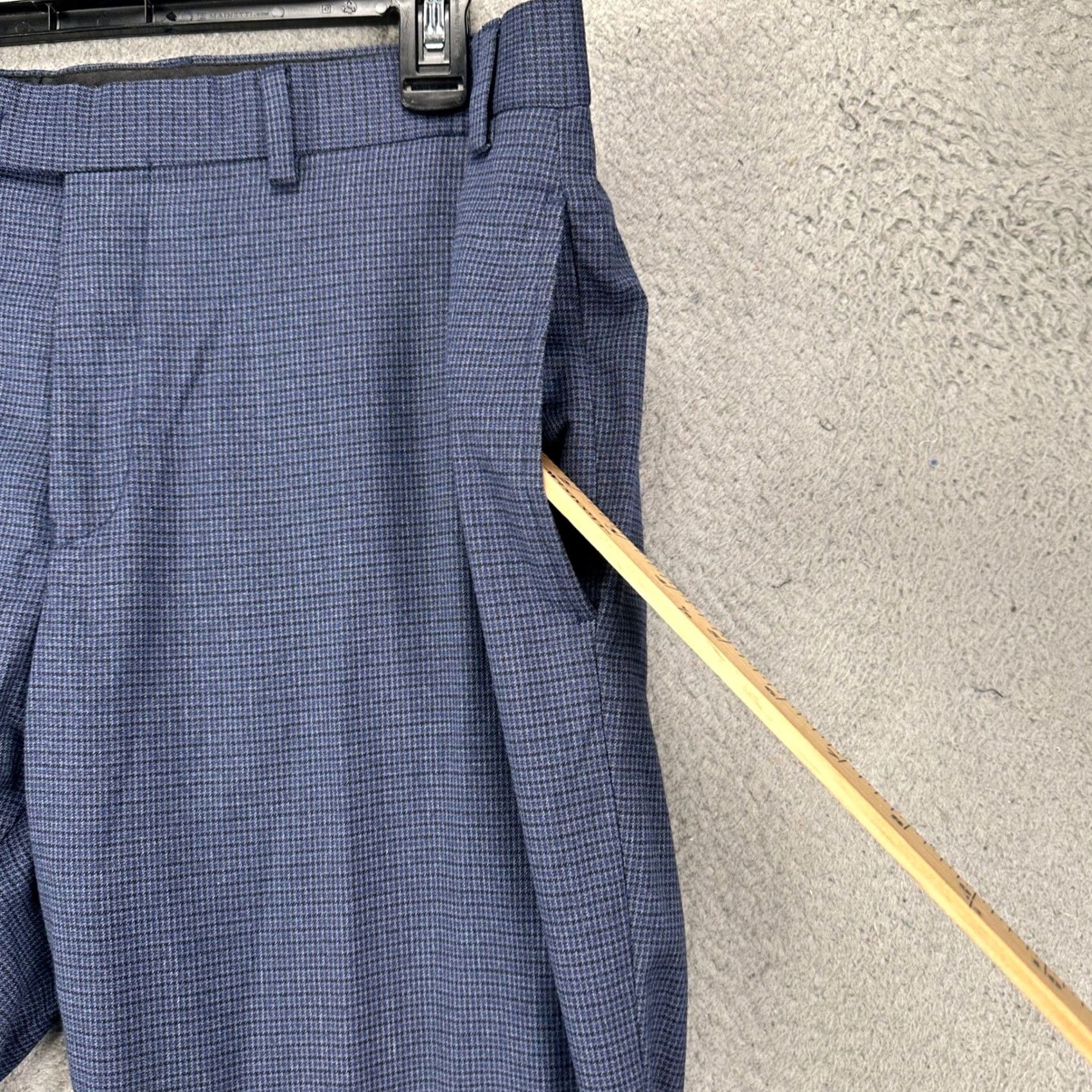 Ralph Lauren Lauren Ralph Lauren Dress Pants Mens 36X29 Blue Flat Front Houndstooth Stretch Pants Flat Front Classic Dress Pants Men Blues Size US 36 / EU 52 - 6 Thumbnail