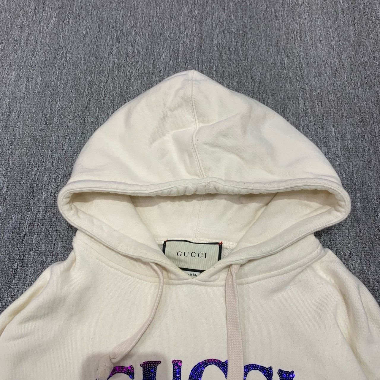 Gucci Gucci beige belt sequin hoodie sweatshirt 2501-Nextarrow Size US XS / EU 42 / 0 - 9 Thumbnail