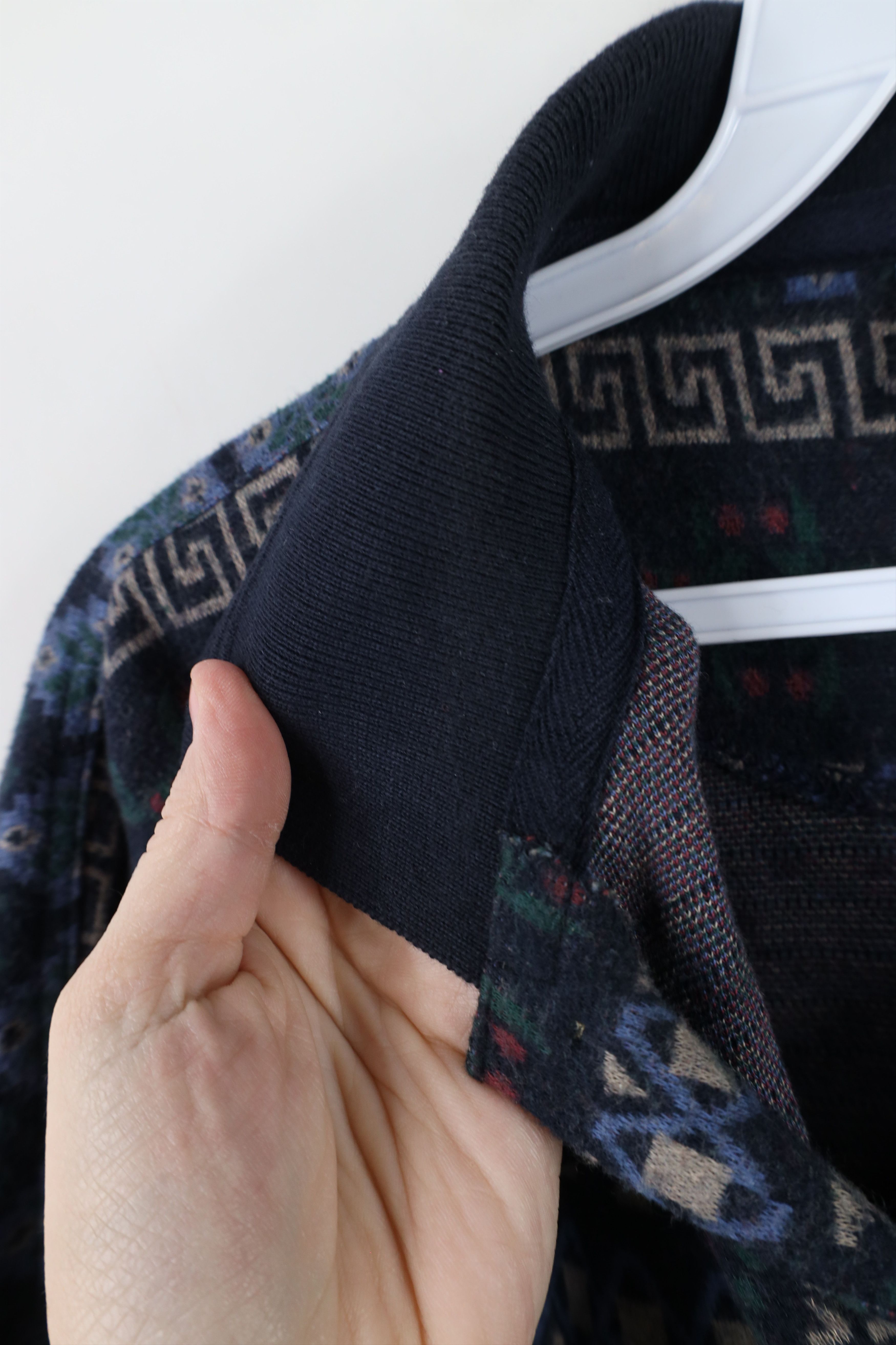 Vintage Vintage 90s Streetwear Rainbow Fair Isle Long Sleeve Polo Size US XL / EU 56 / 4 - 7 Thumbnail