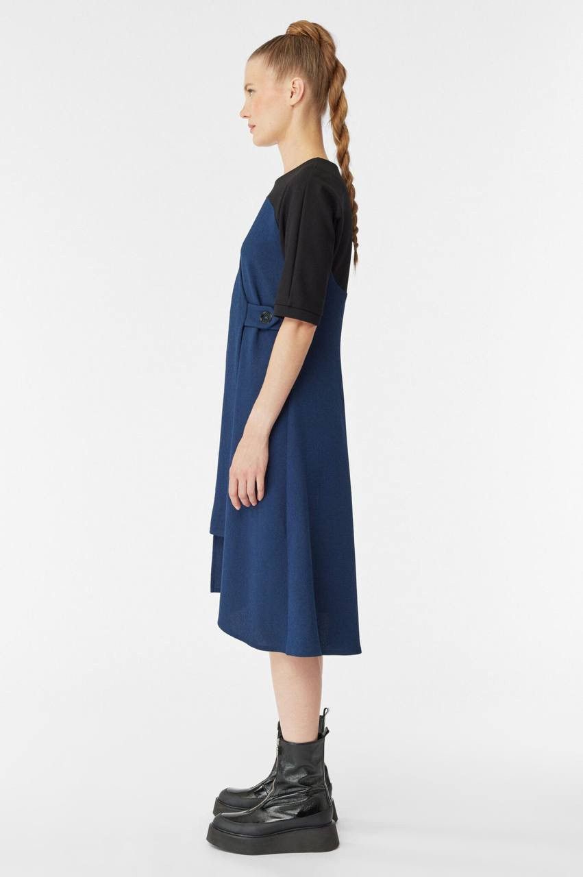 Cop Copine COP COPINE NAVY ASYMMETRICAL NEPTUNI ROSE RARE DRESS SZ 34 Size XS / US 0-2 / IT 36-38 - 3 Thumbnail