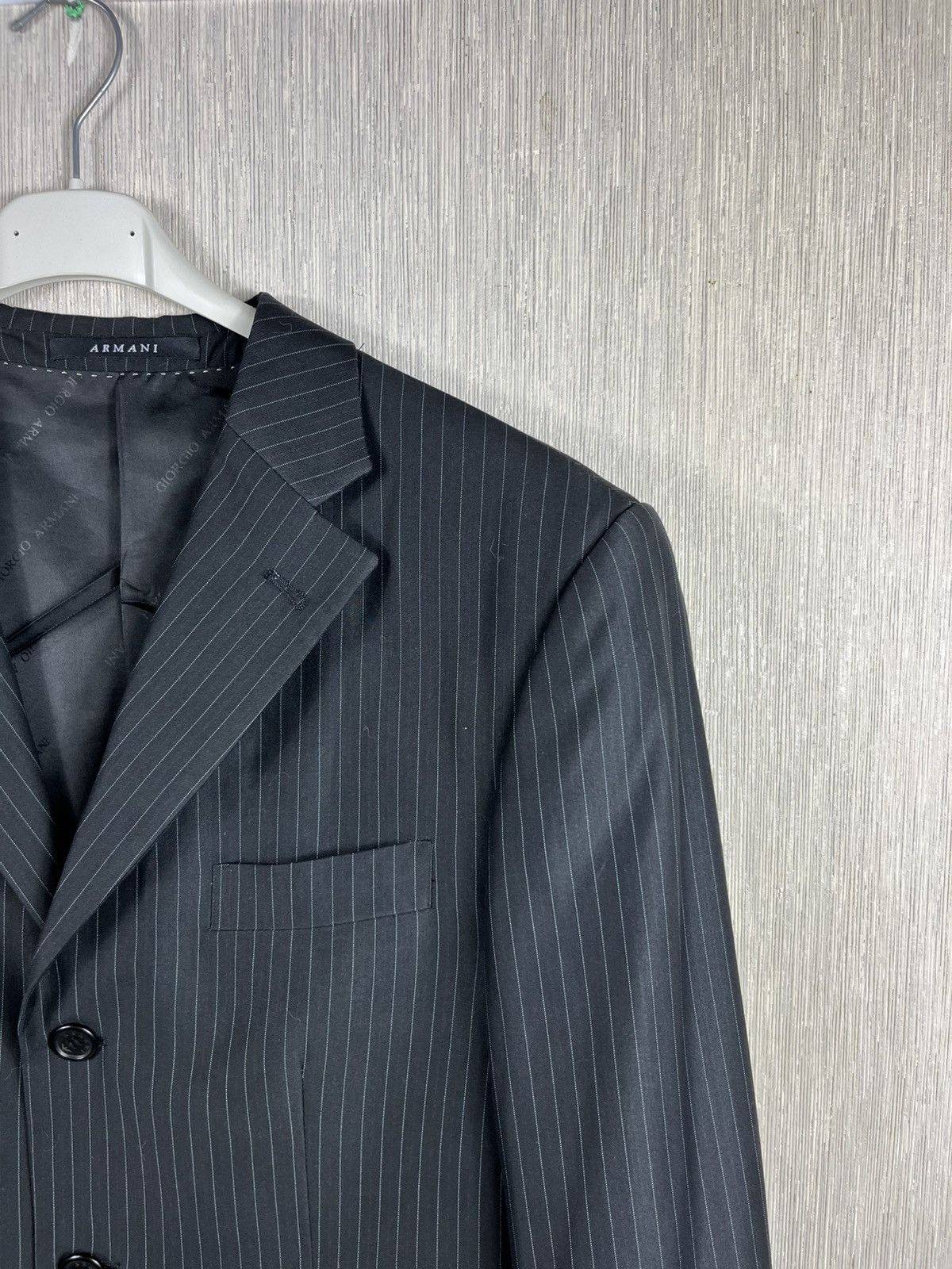 Giorgio Armani × Vintage Vintage Giorgio Armani striped wool blazer jacket luxury Size 46R - 3 Thumbnail