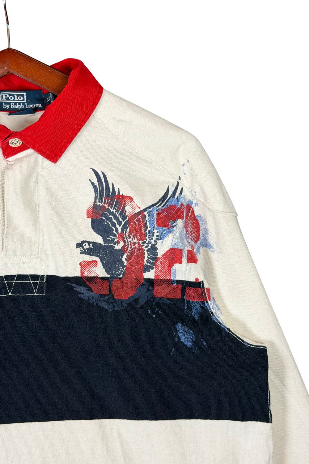 PRL Graphic Rugby Shirt Military Aviation Eagle Distressed image 9