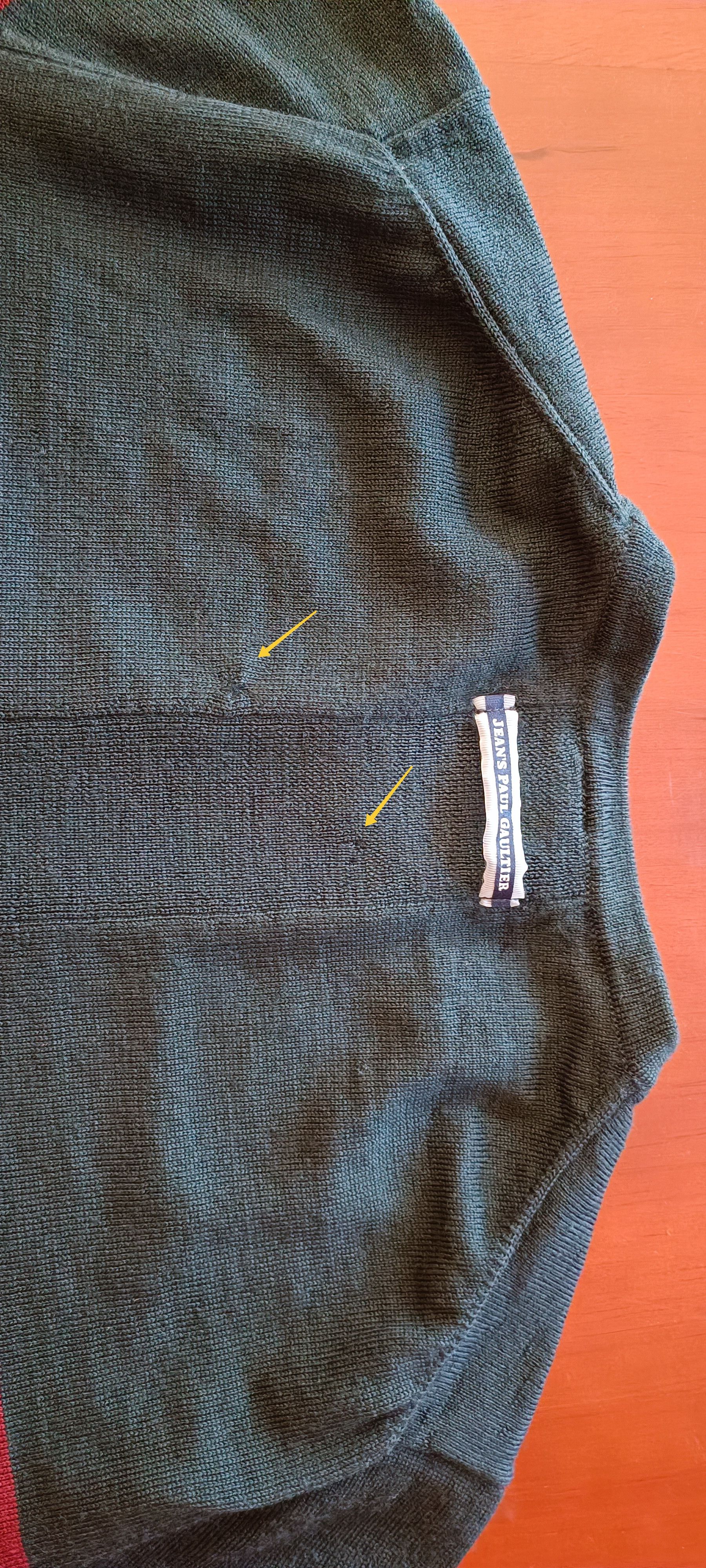 Jean Paul Gaultier Wool knit sweater in dark gray with red stripes Size US M / EU 48-50 / 2 - 21 Thumbnail