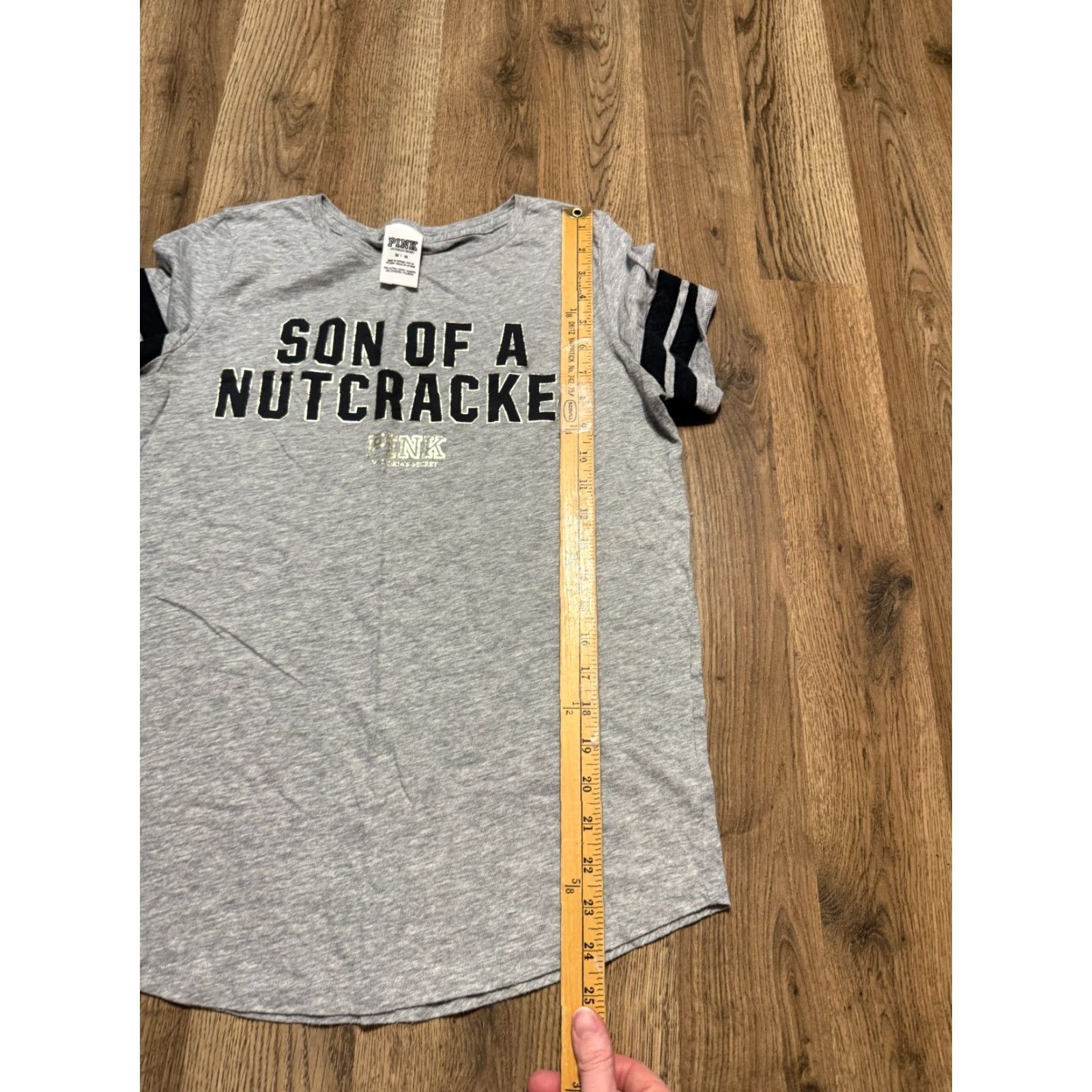 Victoria's Secret Victoria's Secret Pink Shirt Womens Medium Grey Black Gold "SON OF A NUTCRACKER" T-Shirt Size M / US 6-8 / IT 42-44 - 7 Thumbnail