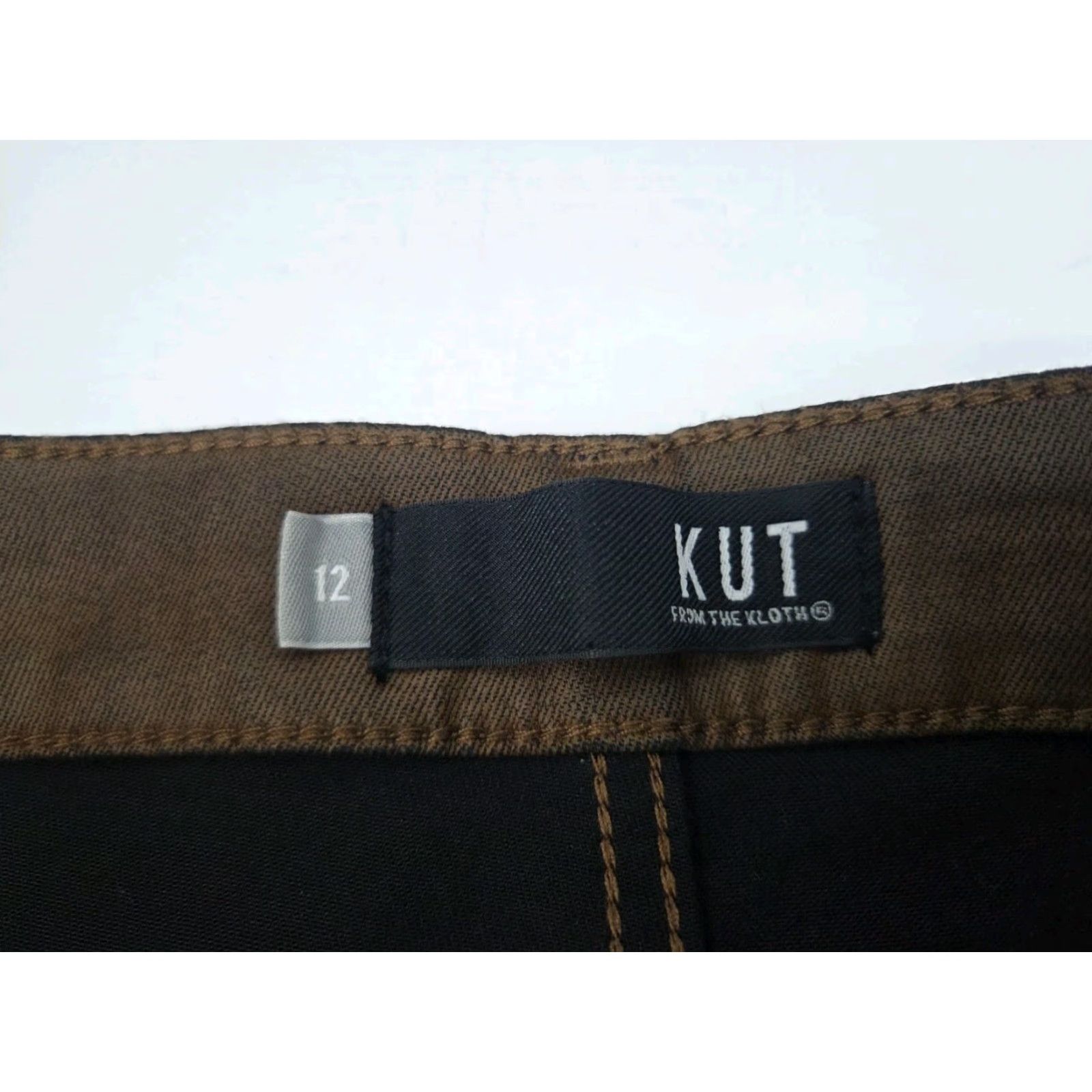 Vintage VINTAGE? No. Kut From The Kloth Women's Brown Jeans Pants No Hem 12 #8386 Size 34" / US 12 / IT 48 - 4 Thumbnail