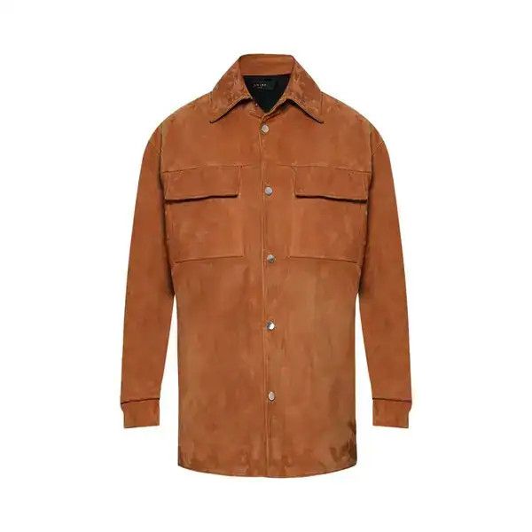 Amiri o1mle0326 Quad Suede Overshirt in Brown Size US L / EU 52-54 / 3 - 1 Preview